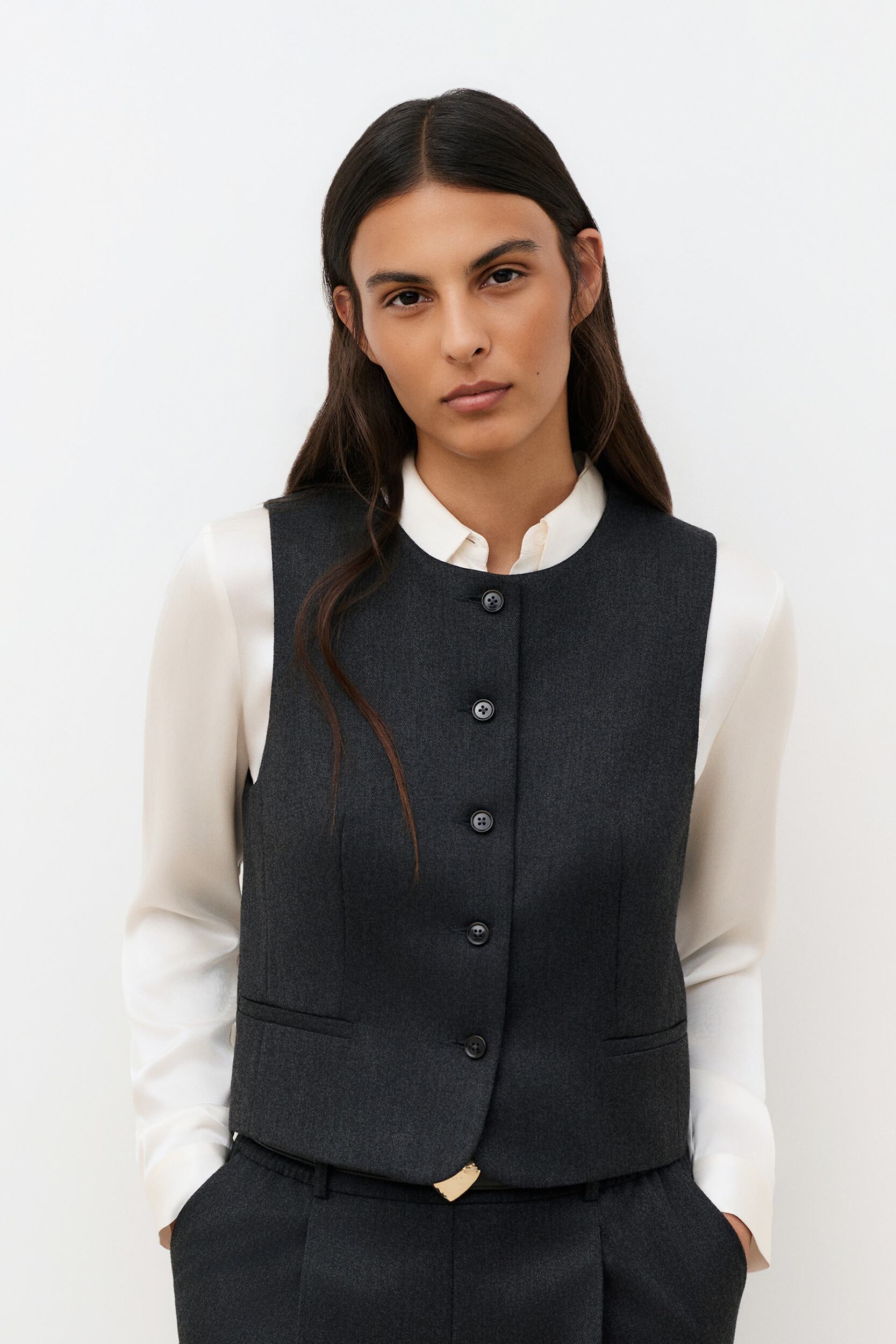 Veste droite col rond laine VCAPUCIN, CAROLL