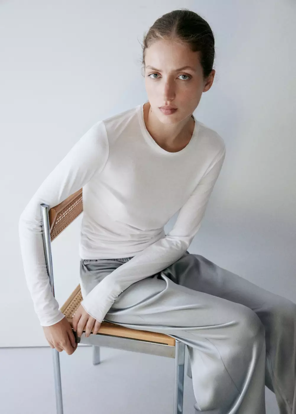 T-shirt ajusté manches longues, MANGO