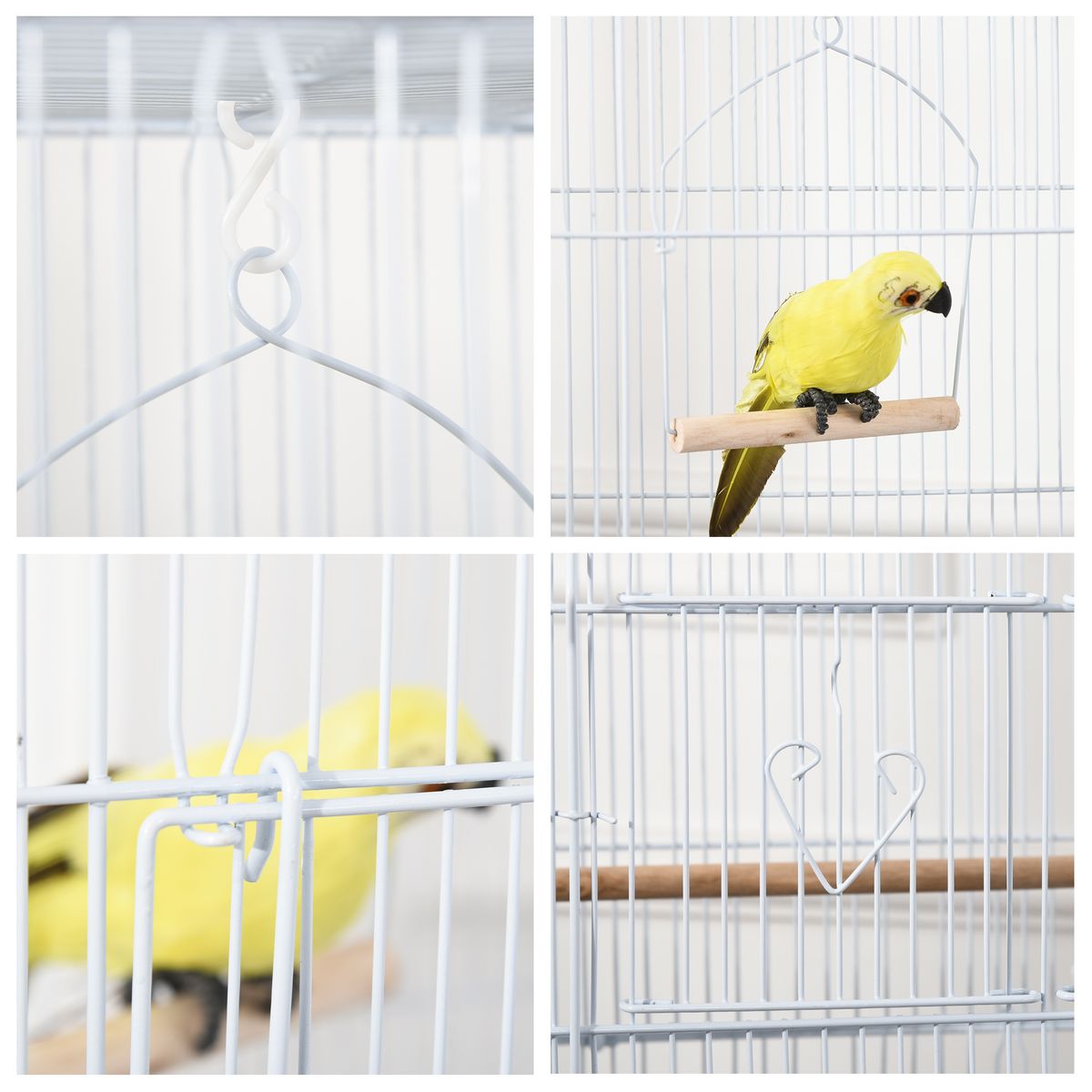 Cage à oiseaux volière avec mangeoires perchoirs plateau 2 portes