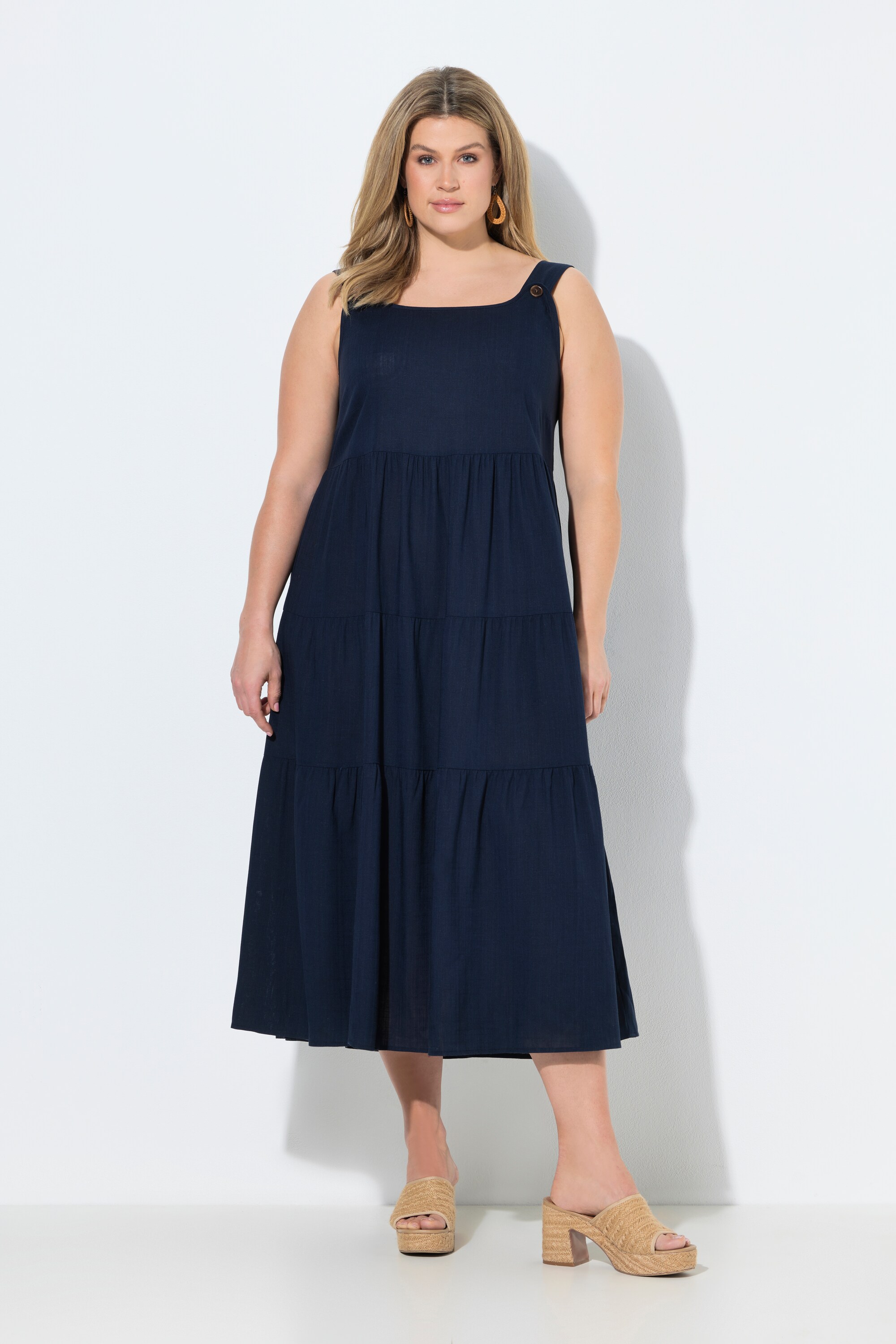 Robe à bretelles en lin mélangé, ULLA POPKEN