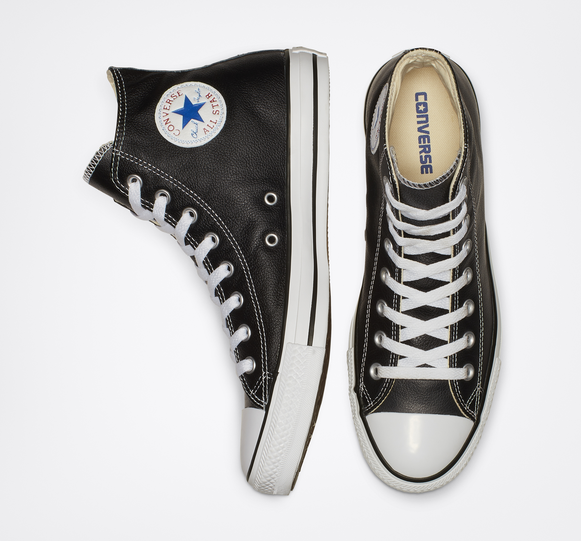 Interpretatie gips gloeilamp Chuck taylor all star leer hi zwart Converse | La Redoute