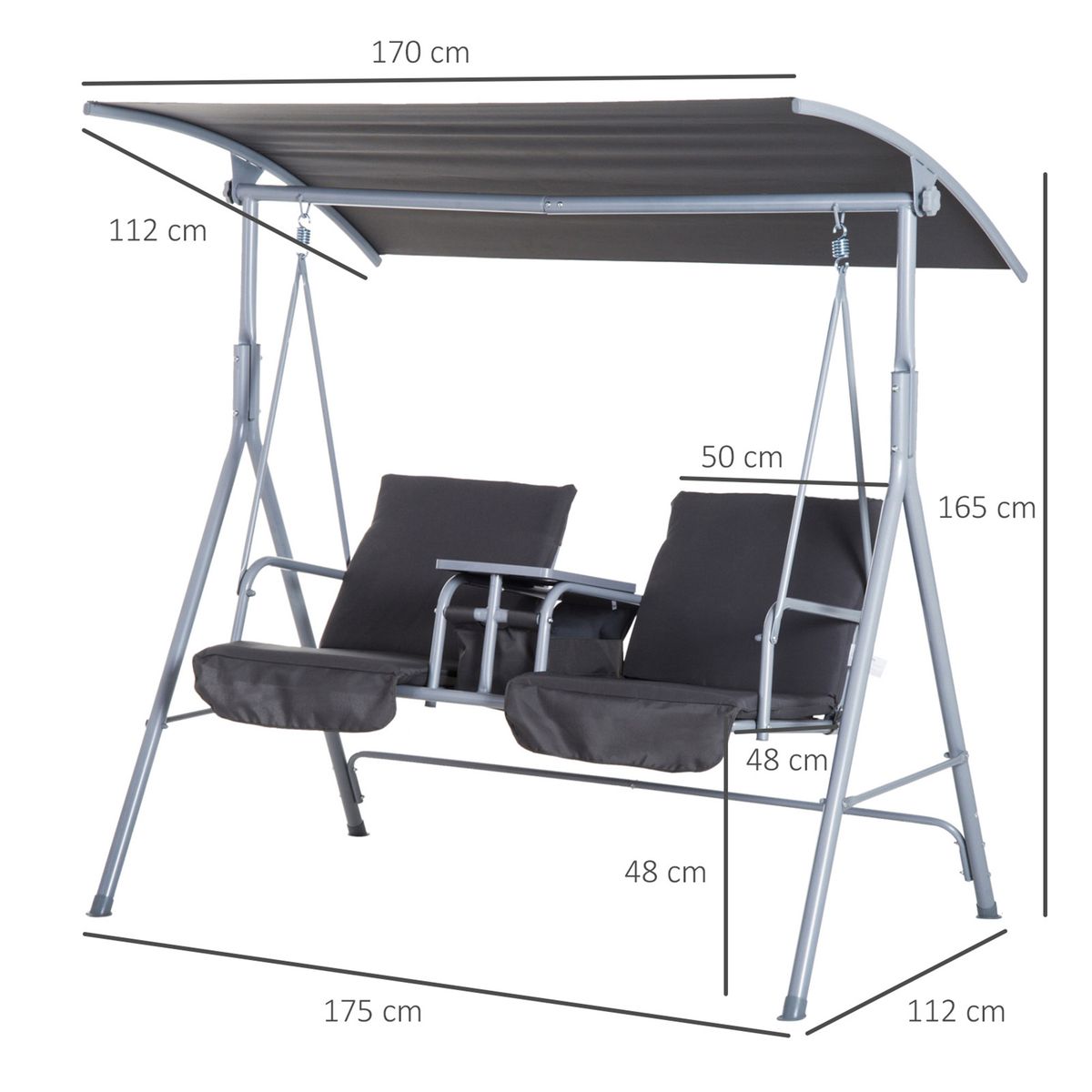 SoBuy OGS58-HG Luxe Balancelle Design, Balancelle de Jardin 2