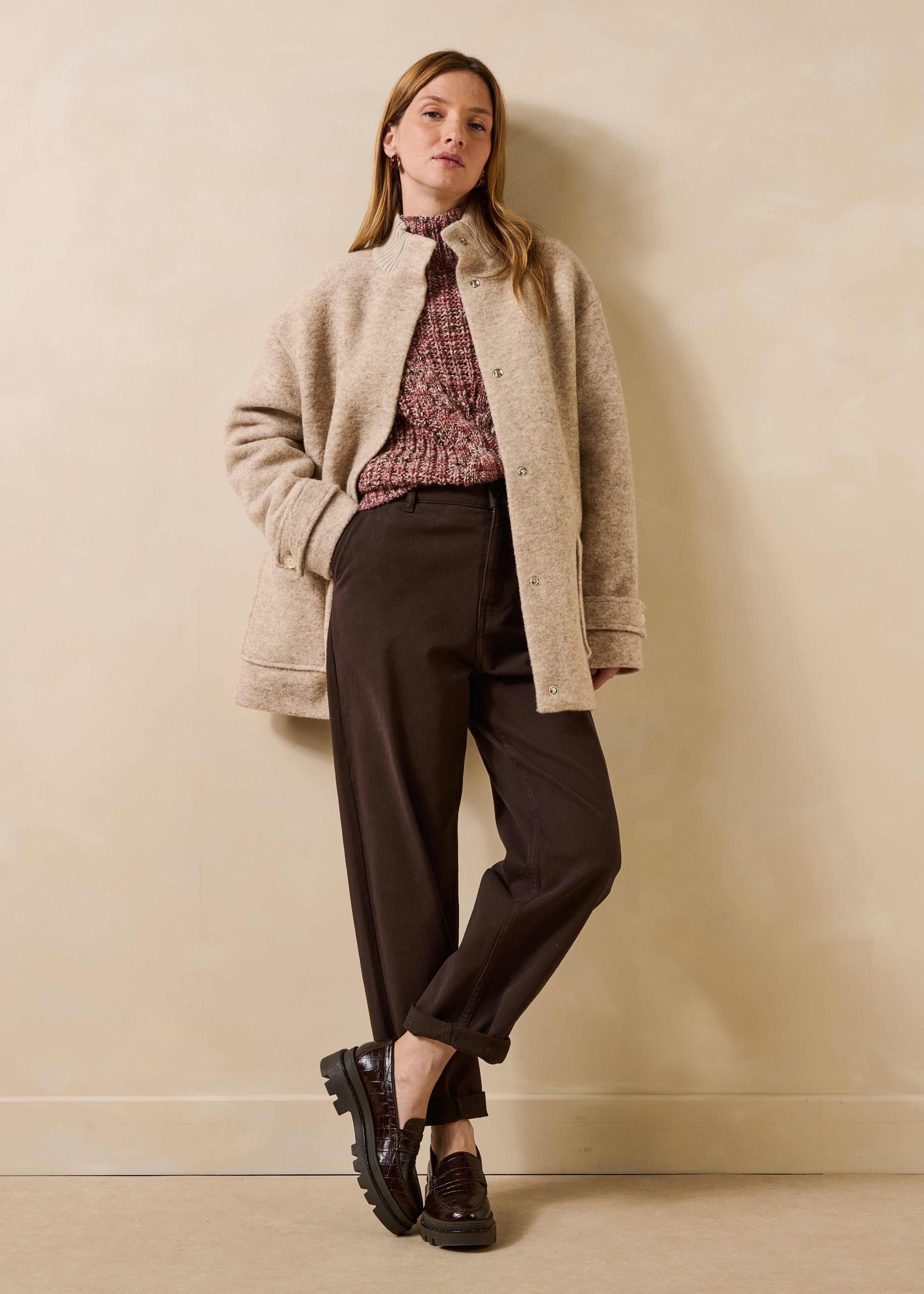 Manteau 3/4 doublé en laine mélangée, LA FEE MARABOUTEE