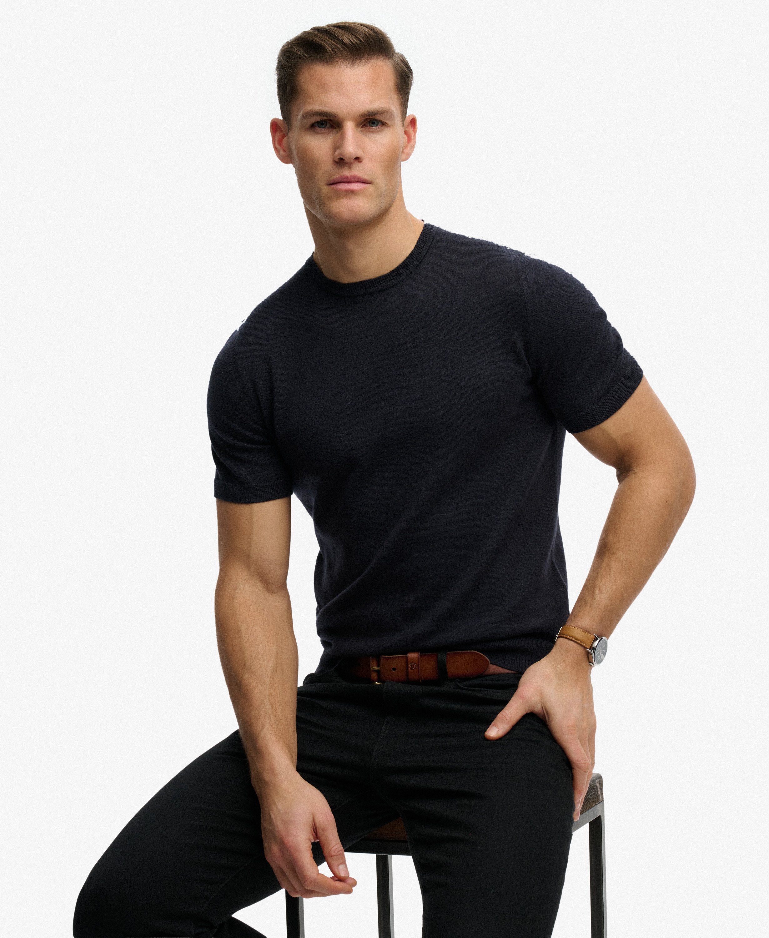 T-shirt en maille premium, SUPERDRY