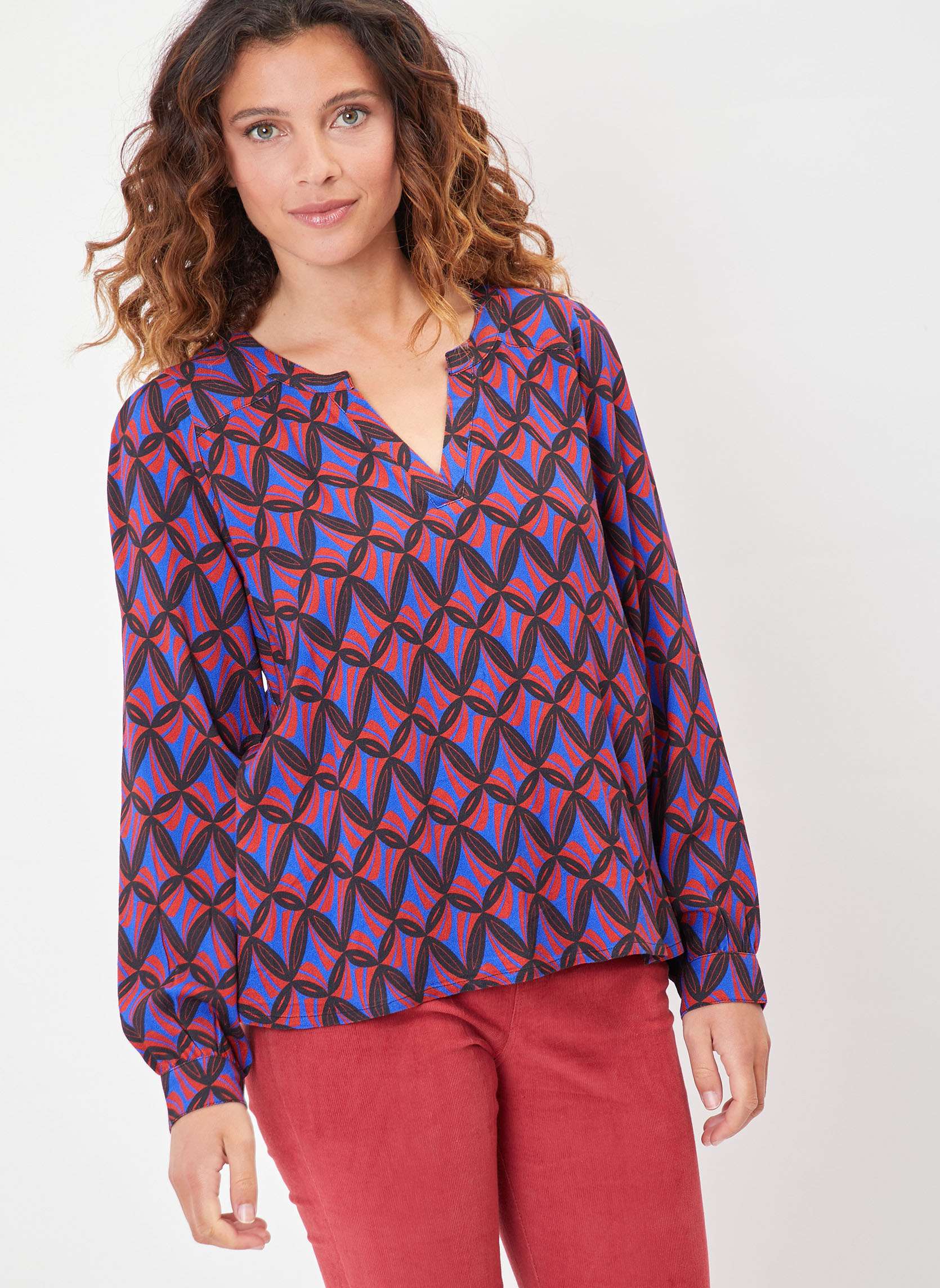 Blouse fluide imprimé BILIE, PRINCESSE NOMADE