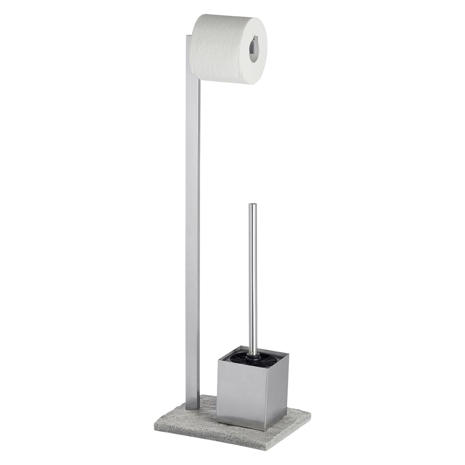 Serviteur WC en inox avec base effet GRANIT, WENKO