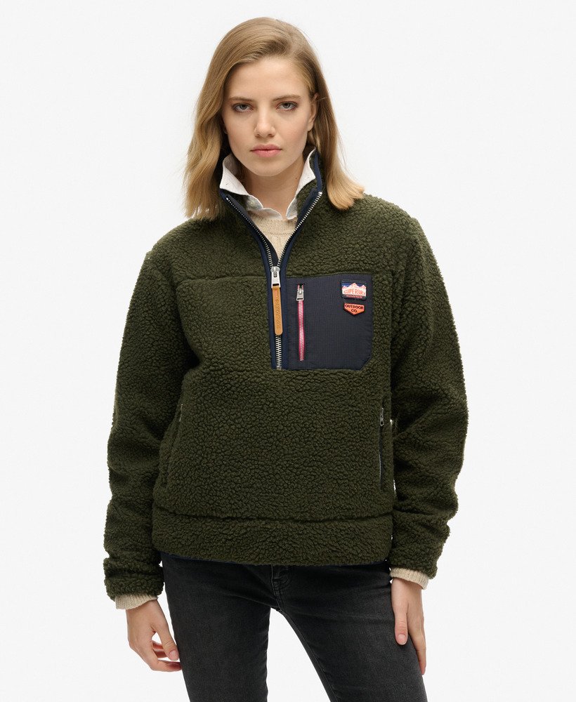 Polaire rétro vintage à demi fermeture zippée, SUPERDRY