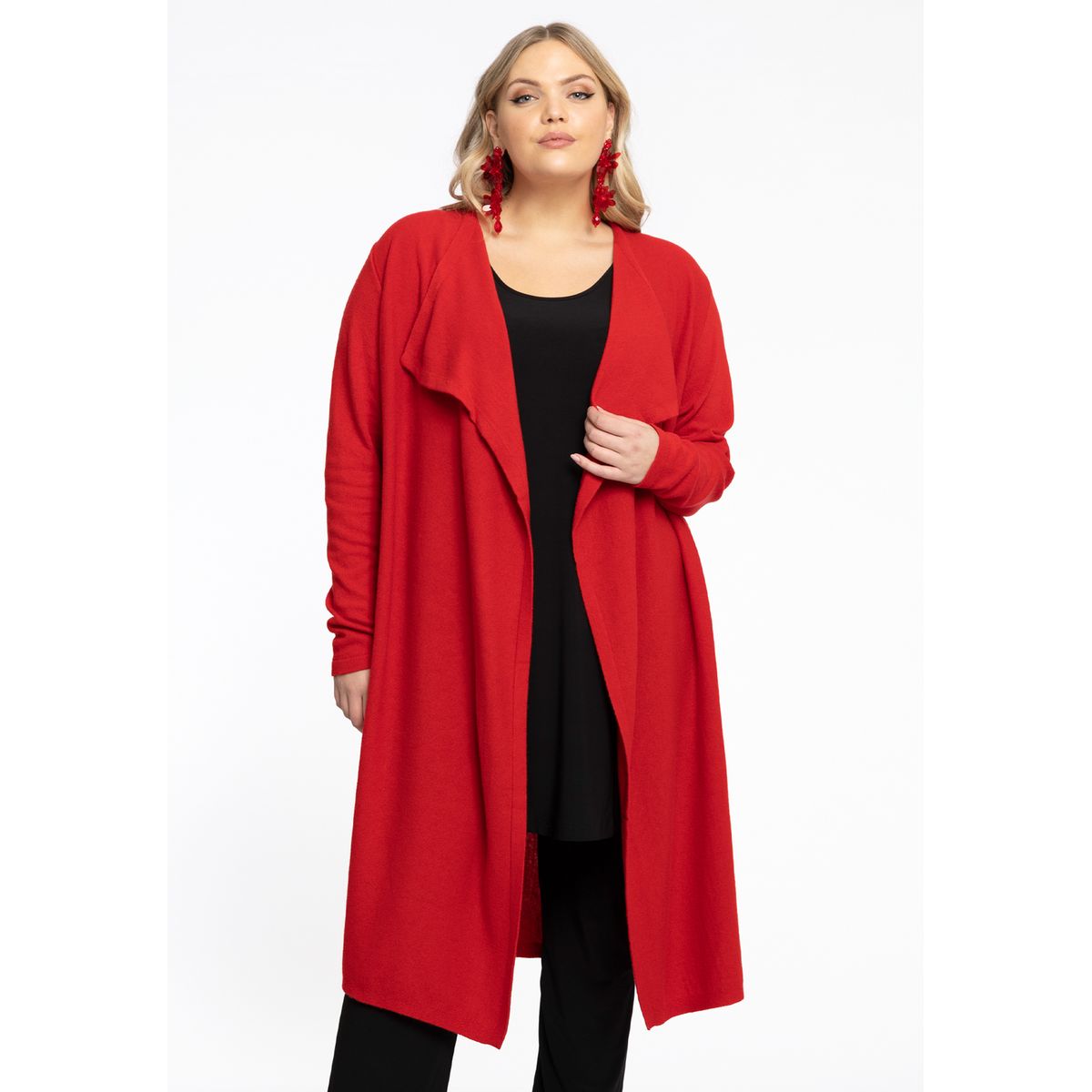 Gilet long rouge femme La Redoute