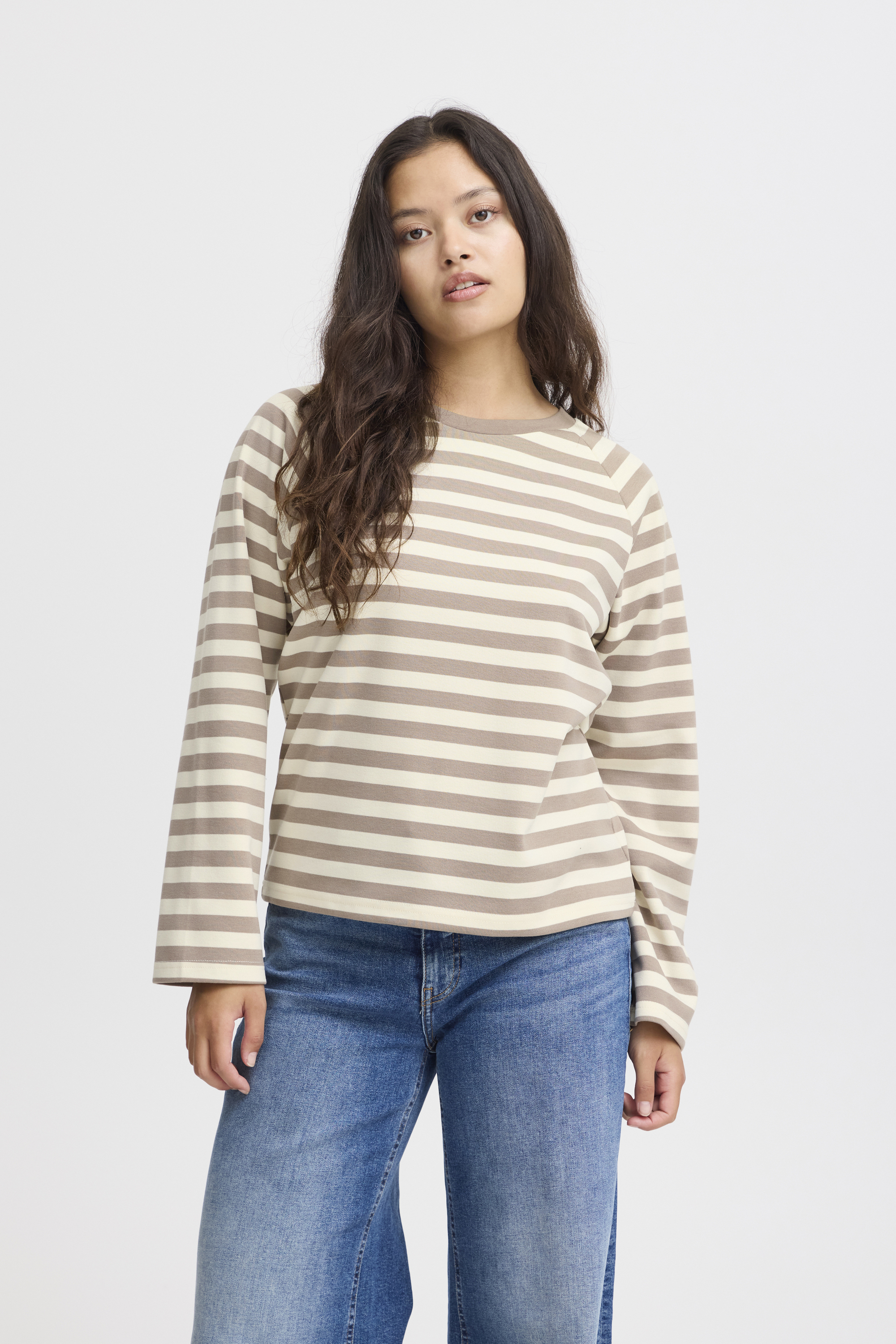 Pull en maille manches longues col rond, ICHI