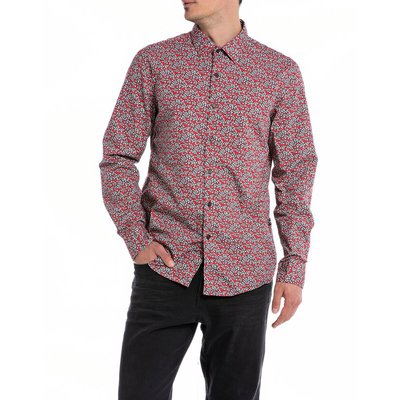 Printed Regular Fit Shirt with Long Sleeves REPLAY
