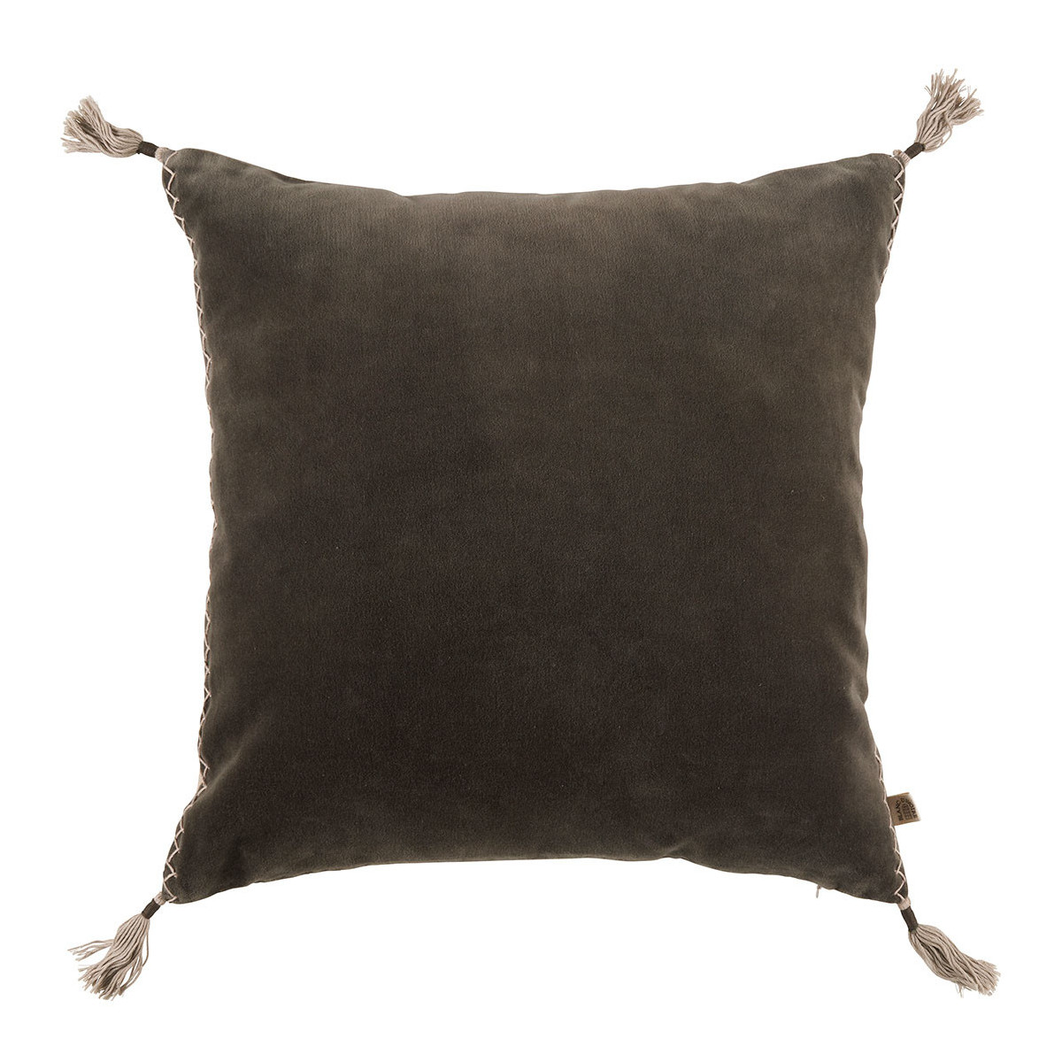 Housse de coussin velours de coton, BLANC D’IVOIRE