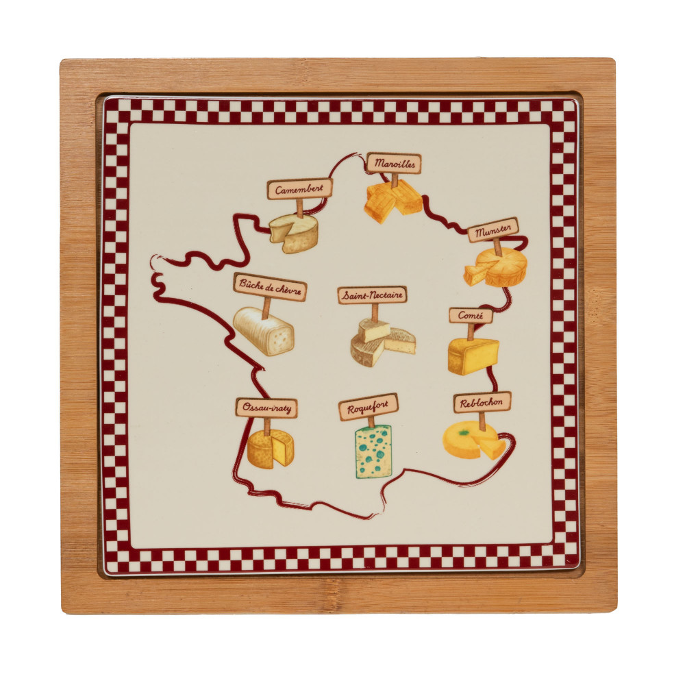 Plat carré Fromage 26 x 26 cm   - FROMAGE, TABLE PASSION