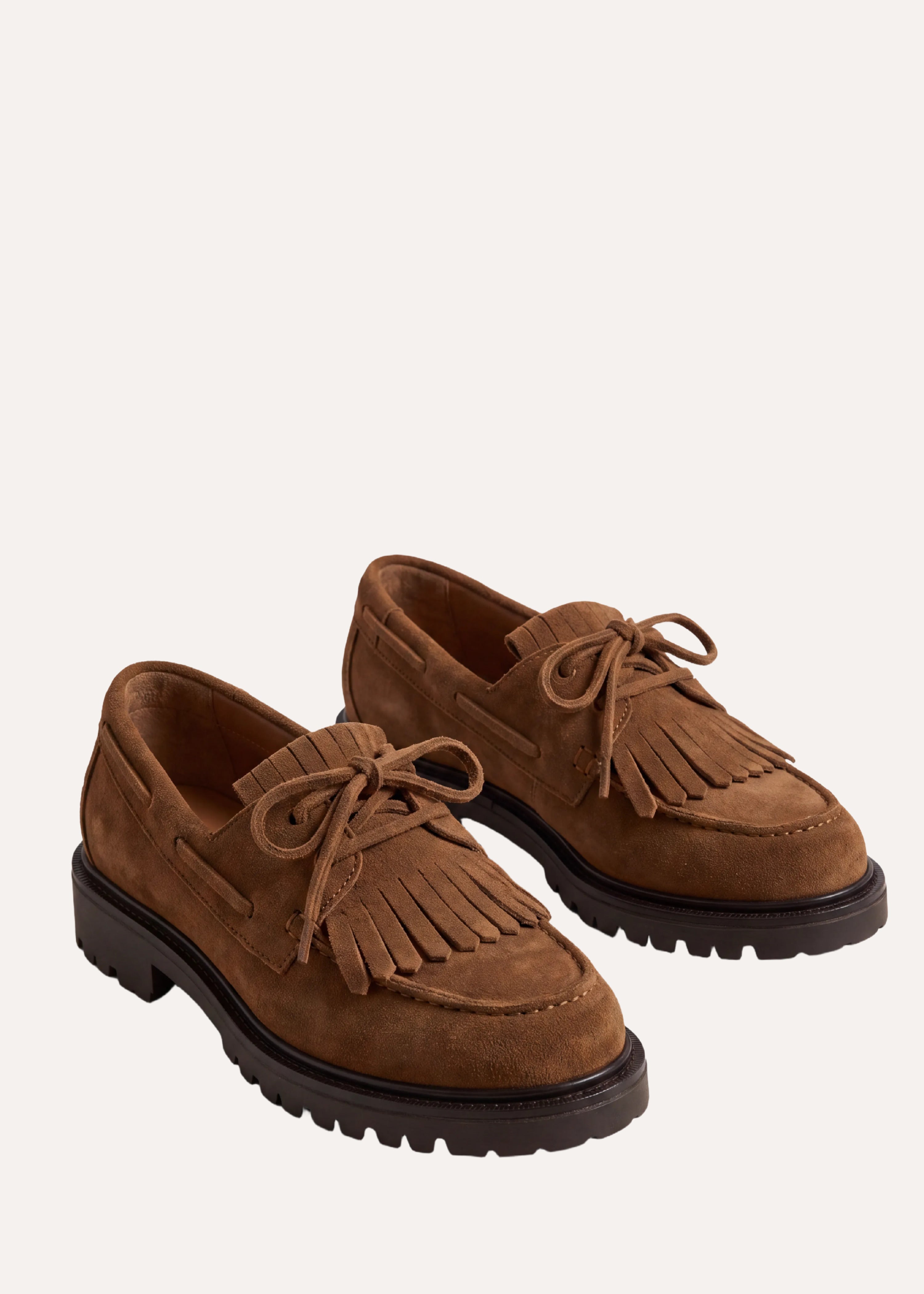 Mocassins en cuir à franges, LA FEE MARABOUTEE