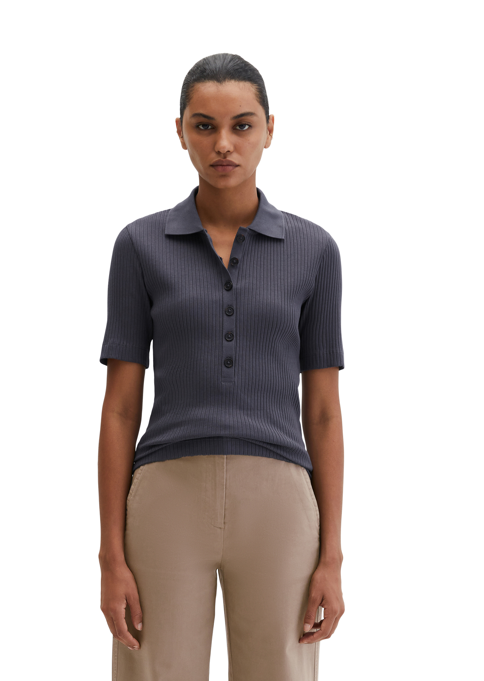 Polo à côtes slim avec TENCEL™ Modal, MARC O'POLO