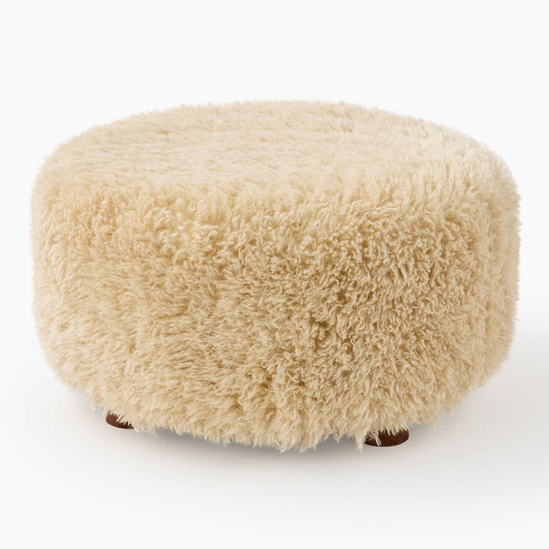 Pouf, 50x50xH33cm, en MDF et polyester, MONOPRIX