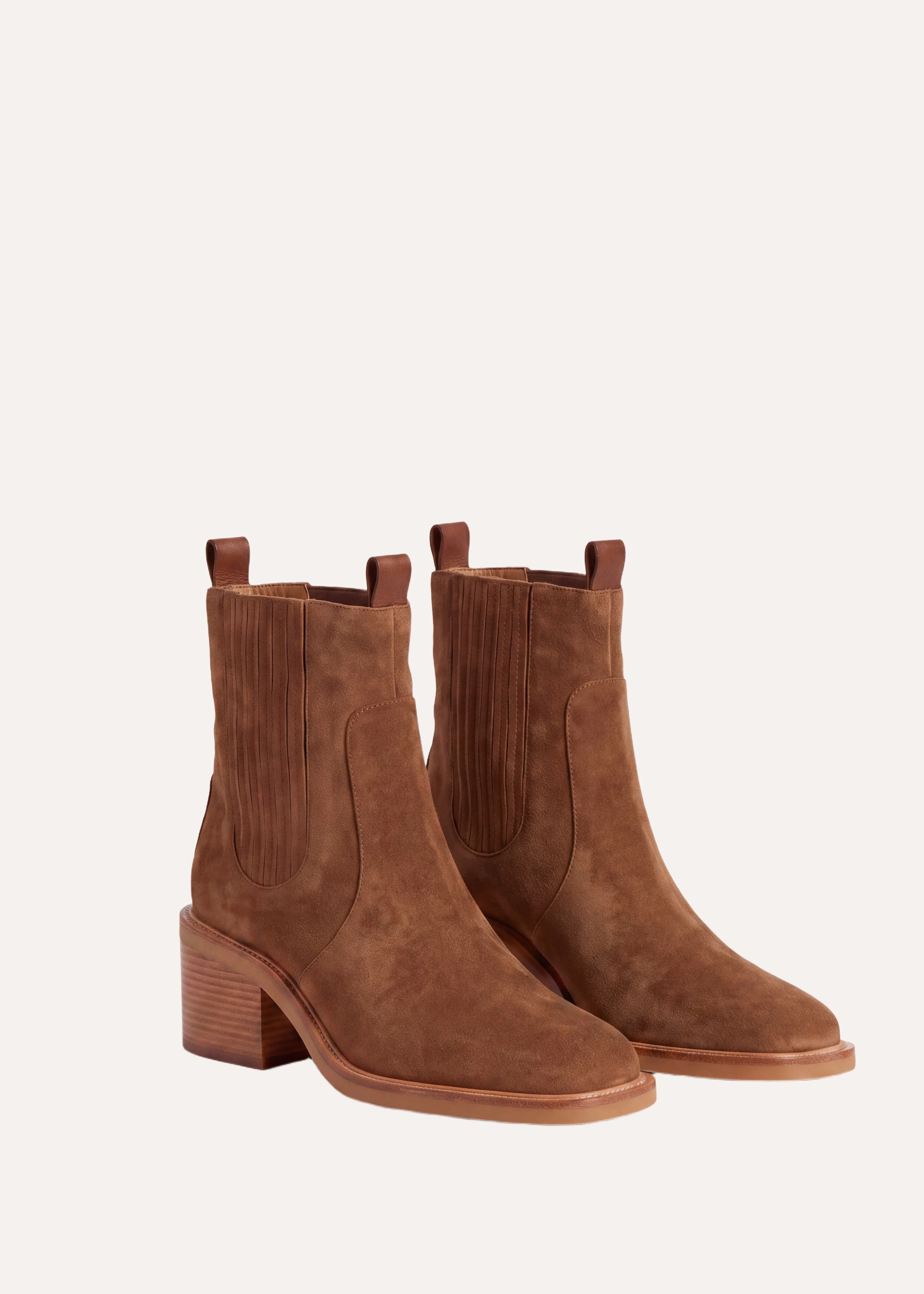 Bottines à talons en cuir suédé, LA FEE MARABOUTEE