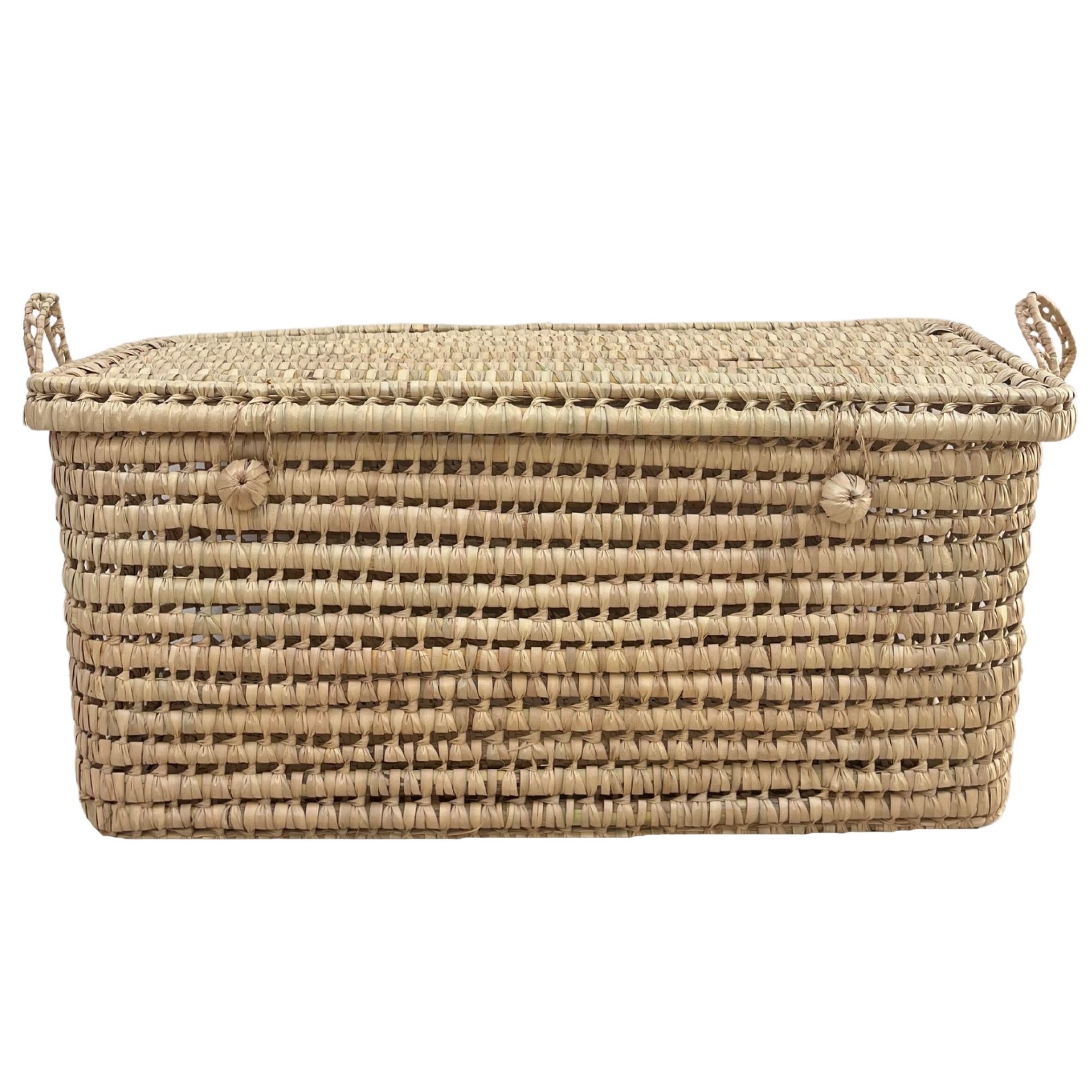 Malle de rangement feuille de palmier L80xl 40xH40 cm, HOME MAISON
