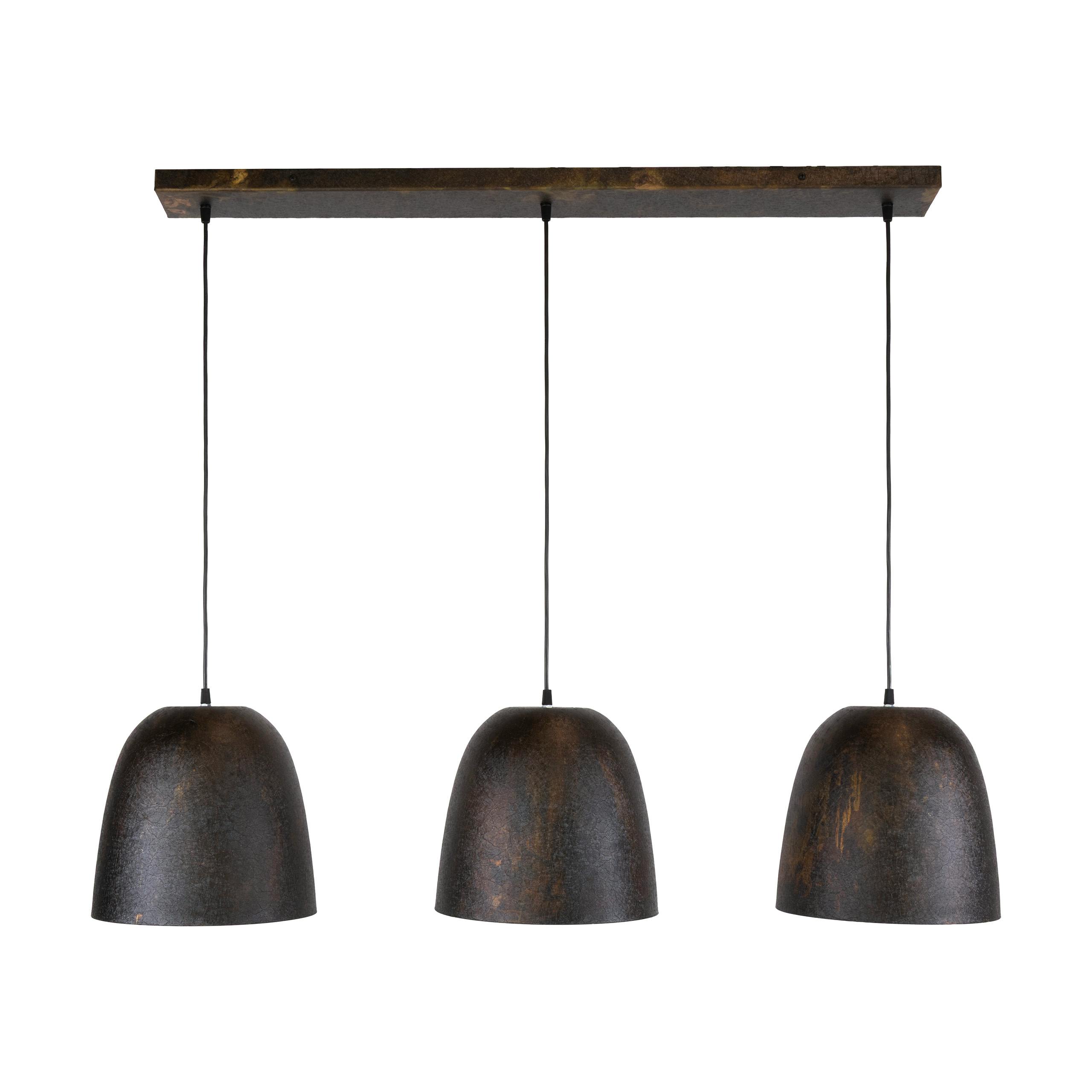 Suspension îlot cuisine 3 abat-jour brun vintage RALF, PIER IMPORT