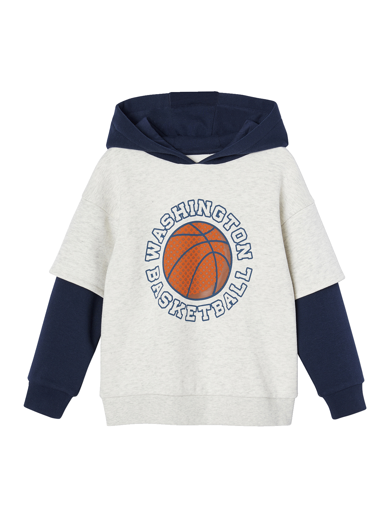 Sweat sport double manches motif ballon en relief, VERTBAUDET