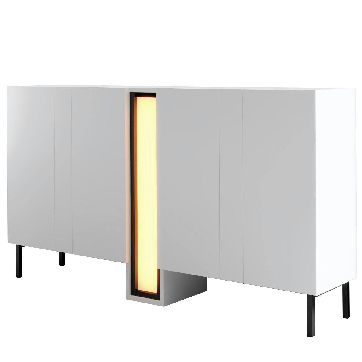 Buffet salle à manger 4 portes, décor LED AURA, PIER IMPORT