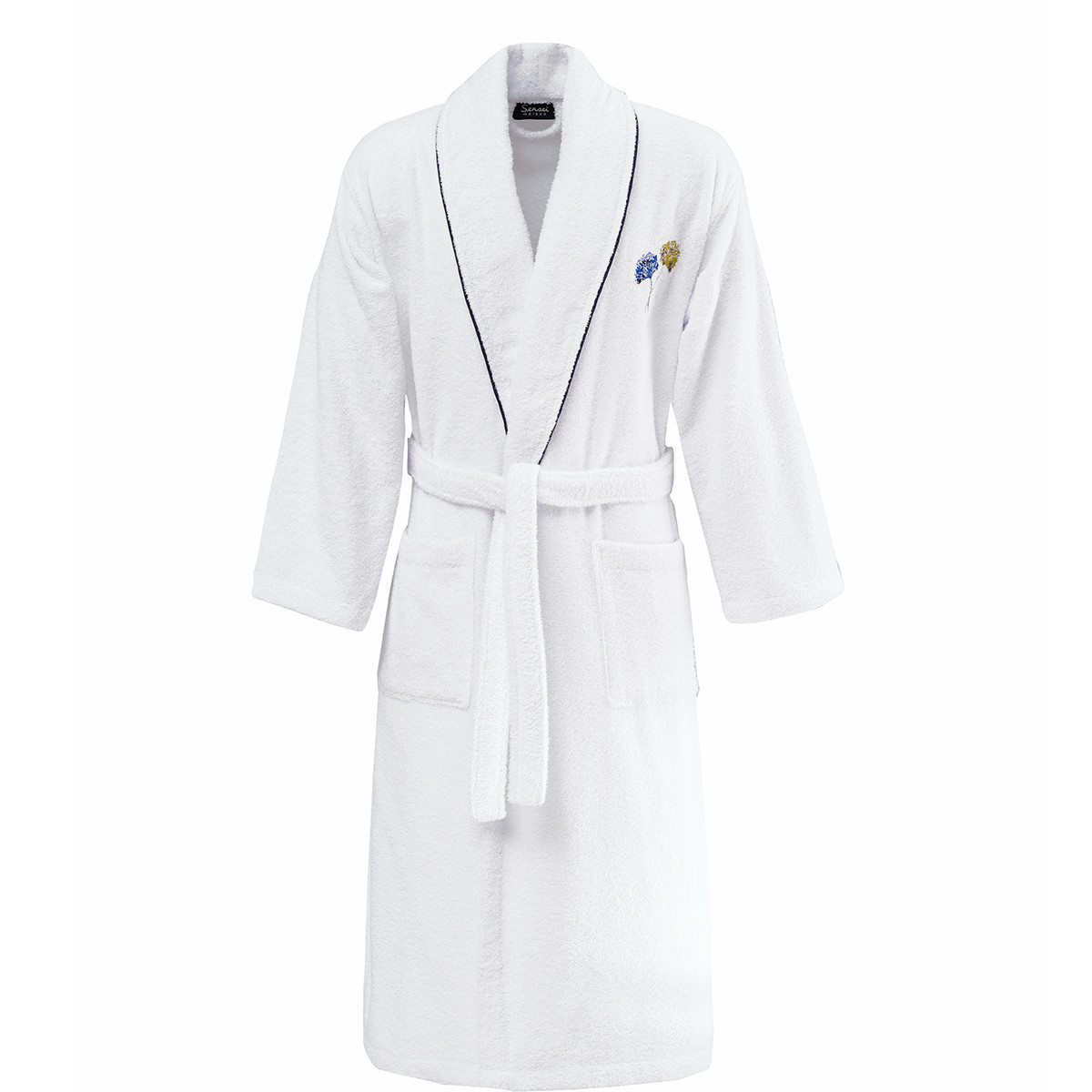 Peignoir brodé col châle 420 g/m² AGATHA, SENSEI MAISON