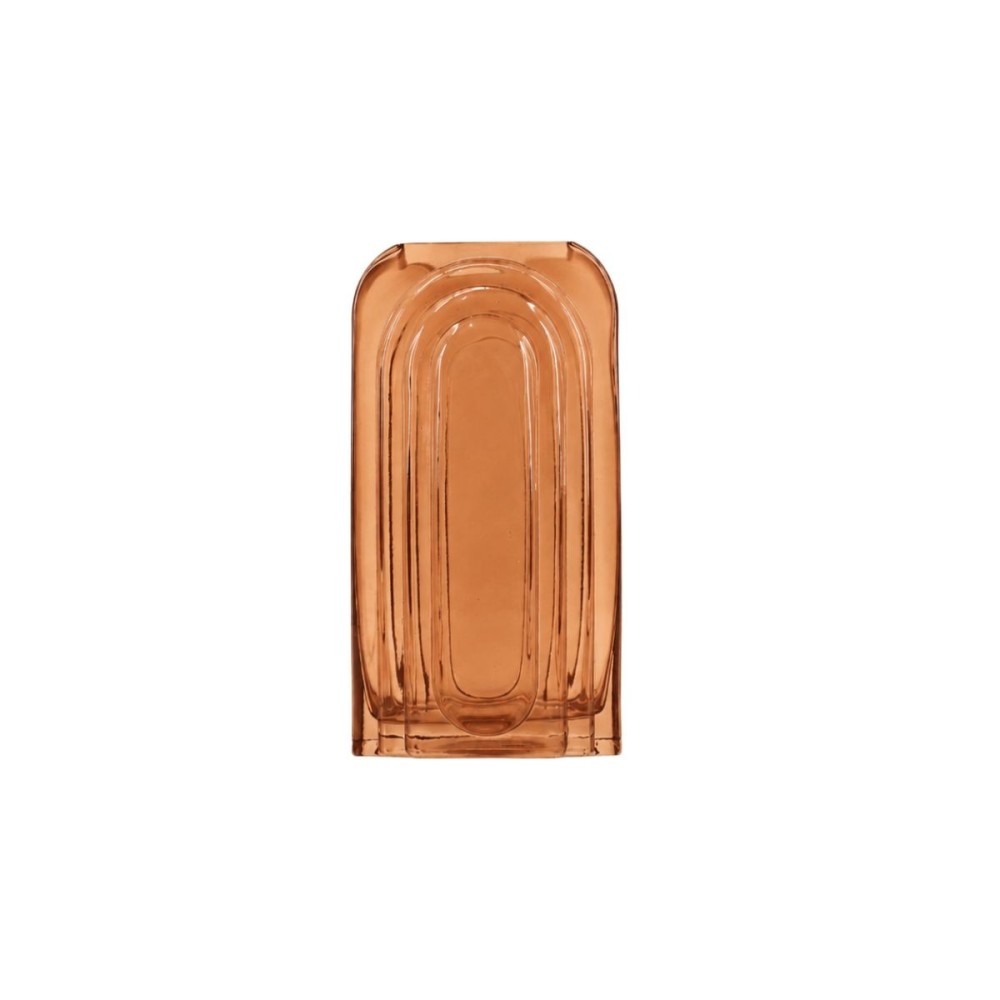 Vase verre vintage géométrique, H28cm, ORNAMI