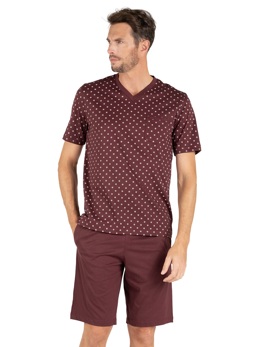 Pyjashort en coton mercerisé et motif haut, EMINENCE