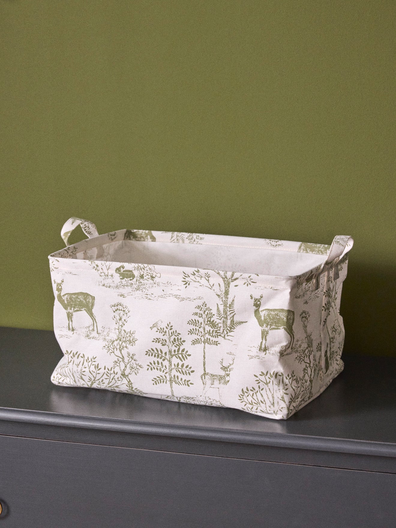 Bac de rangement rectangle esprit toile de Jouy, CYRILLUS