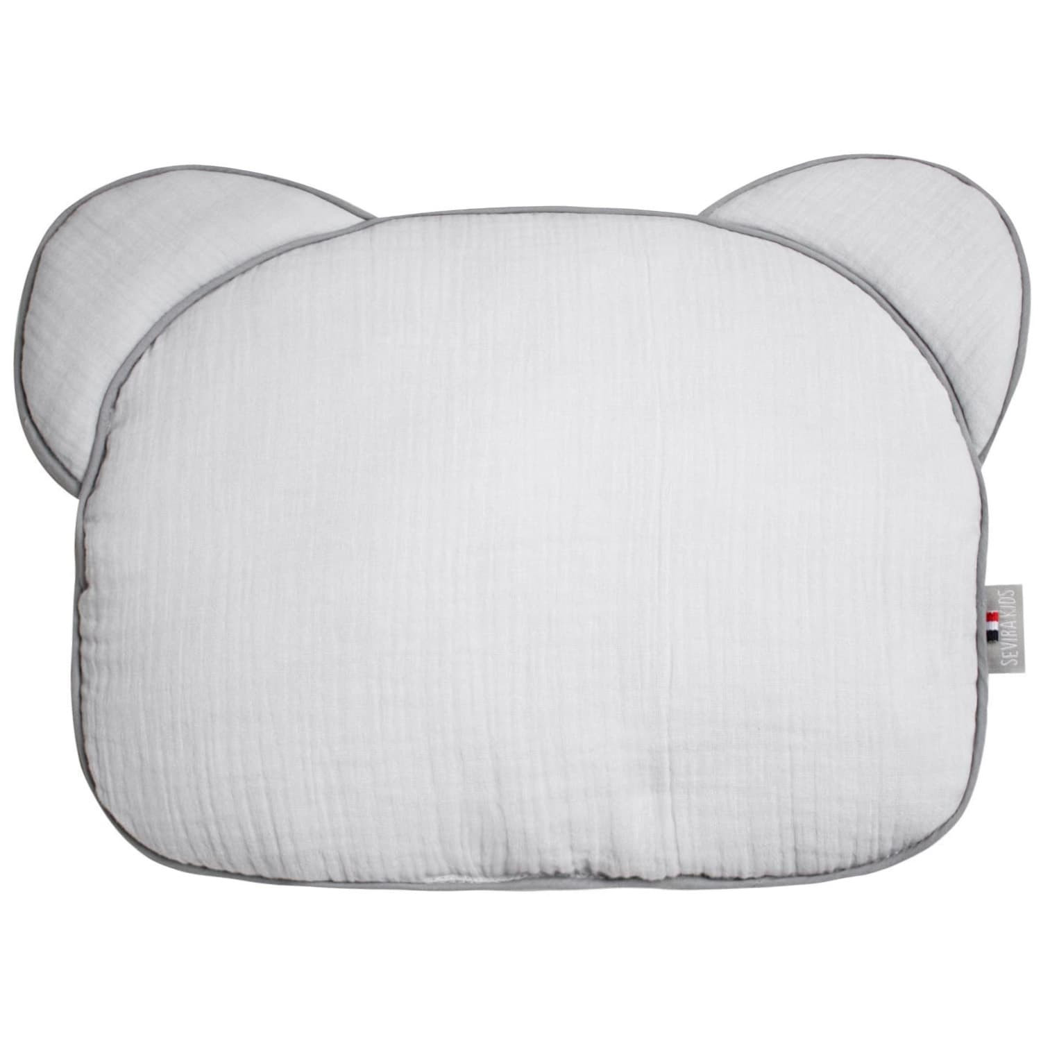 Oreiller plat coussin ourson réversible en gaze de coton JEANNE, SEVIRA KIDS