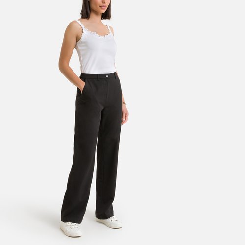 Recycled wide leg trousers, length 31.5\