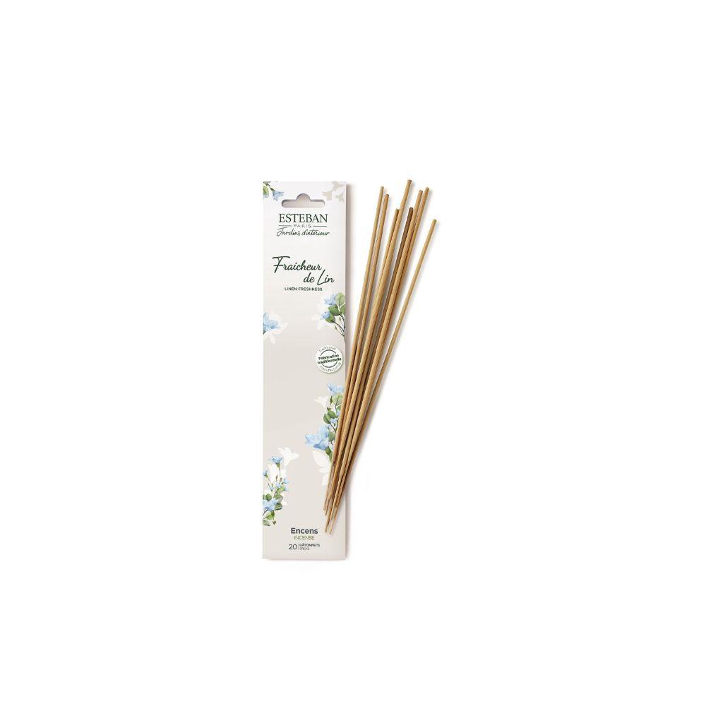 Parfum d'intérieur - Encens indiens 20 bâtonnets Fraîcheur de Lin, ESTEBAN