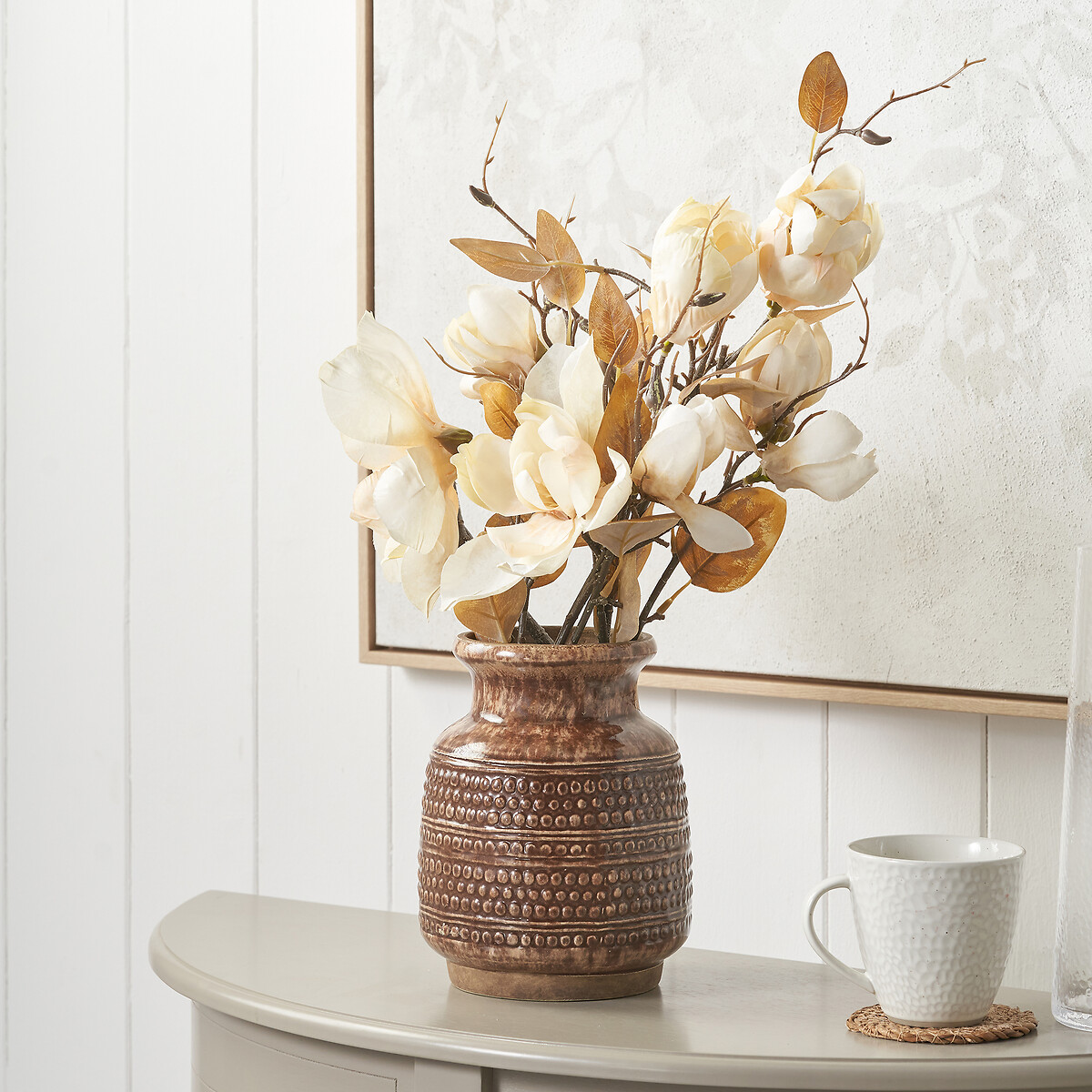 20cm Dot Design Brown Glaze Vase, ÉDITÉ