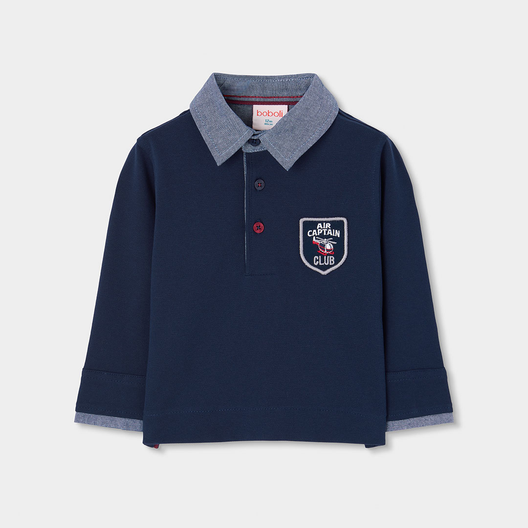 Polo garçon avec écusson Air Captain Club, BOBOLI