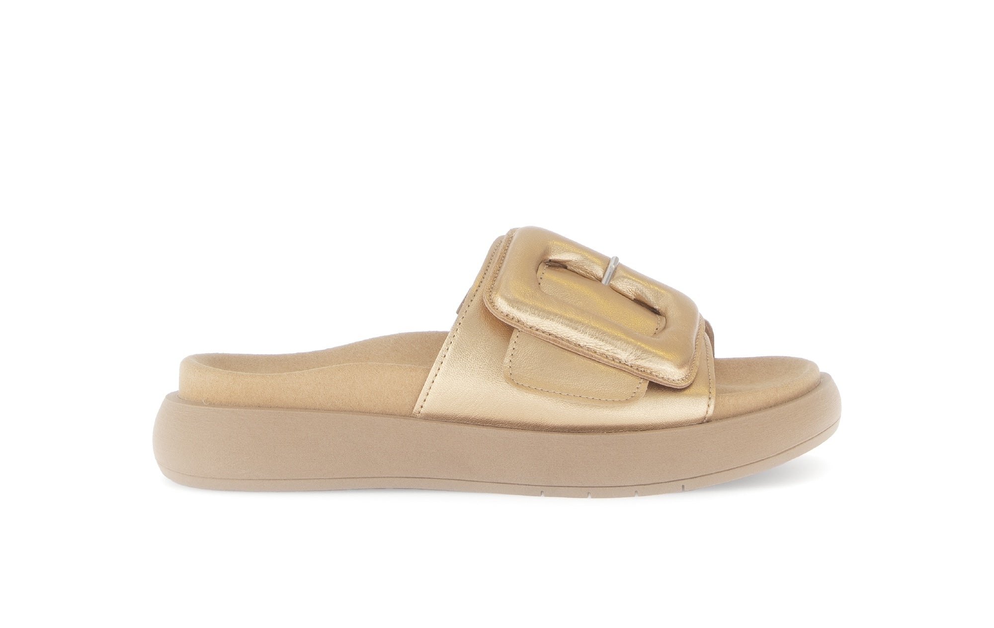 Mules en cuir lisse à talon compensé, GABOR
