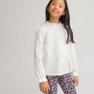 Cotton Ruffled T-Shirt with Long Sleeves, 3-12 Years LA REDOUTE COLLECTIONS