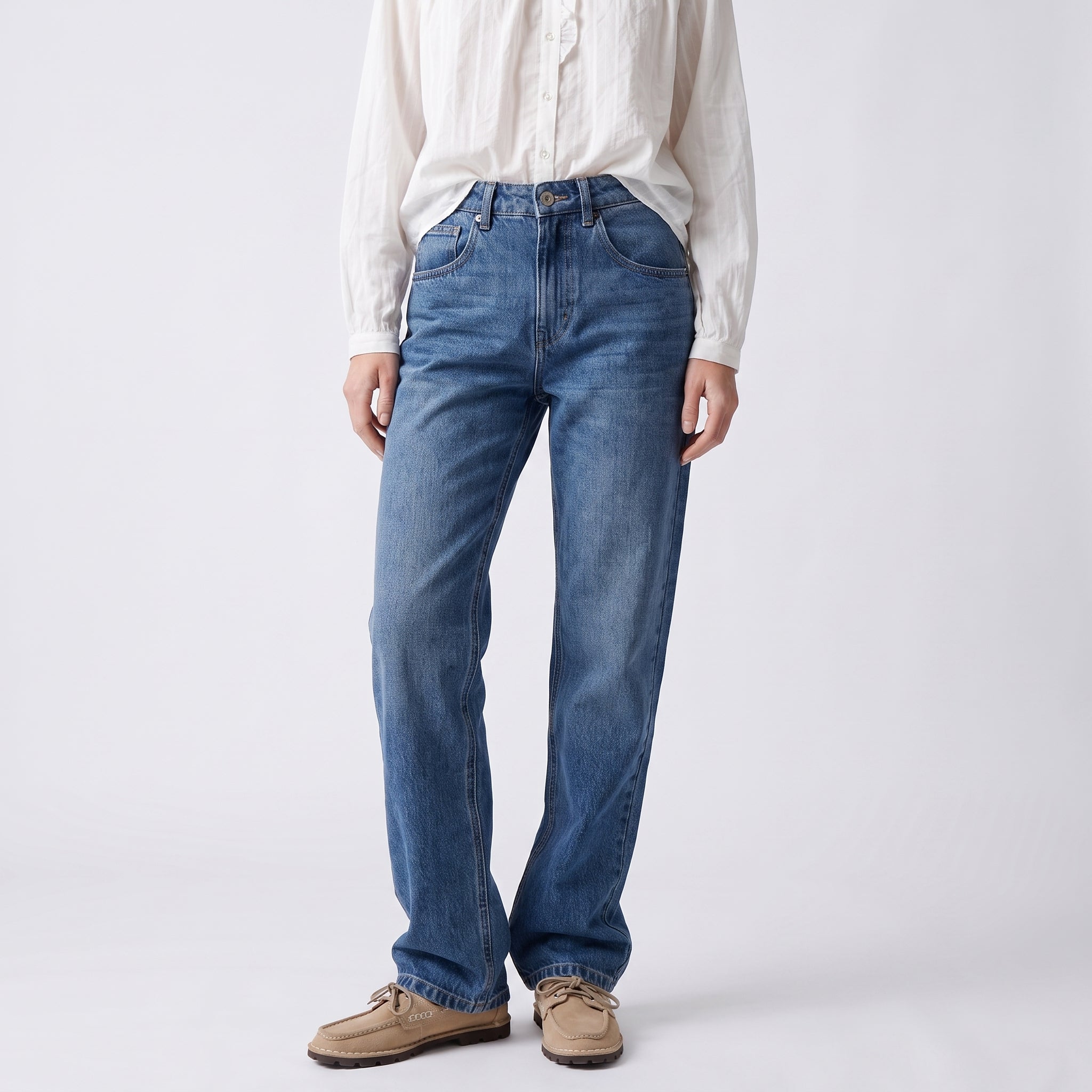 Jean droit taille haute en coton femme ERAIA, ARTLOVE