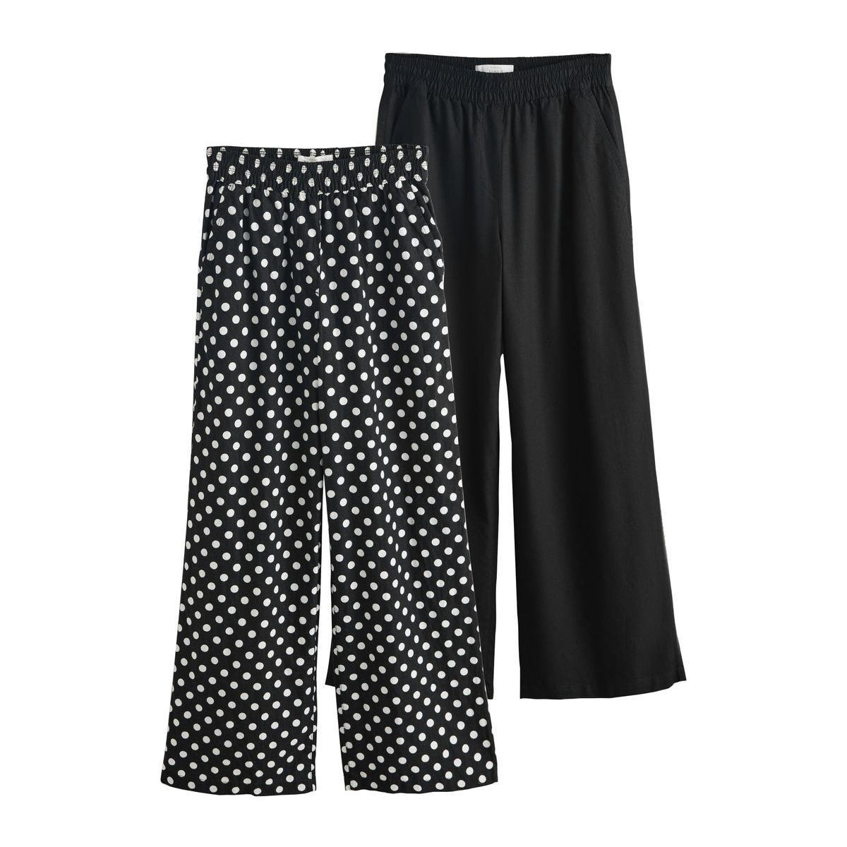 Pantalon large en lin stretch, lot de 2, NEXT