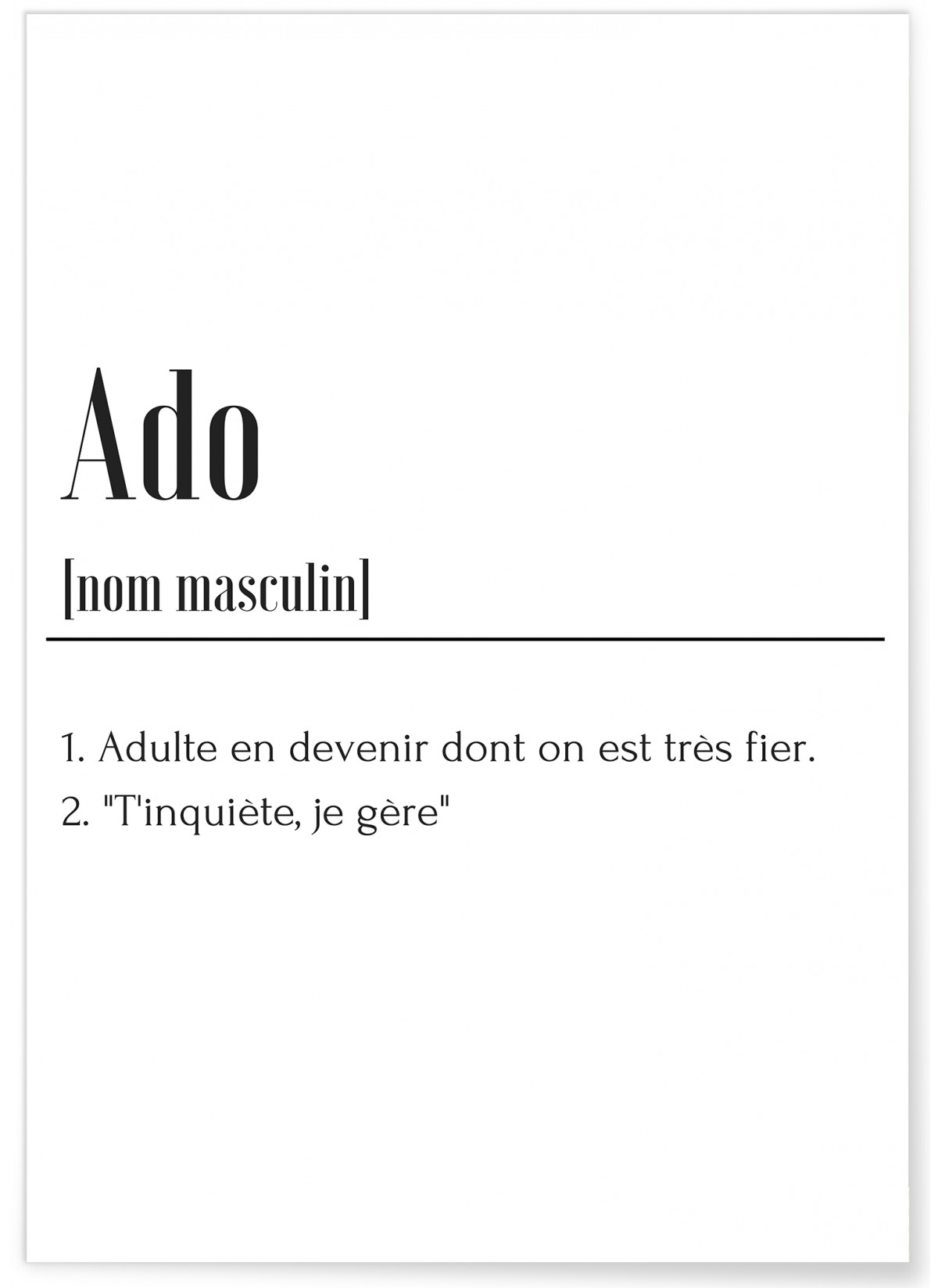 Affiche Définition Ado, L'AFFICHERIE