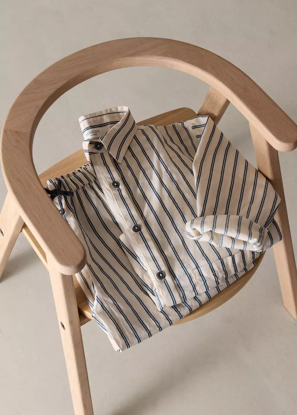 Chemise pyjama 100 % coton rayures, MANGO HOME