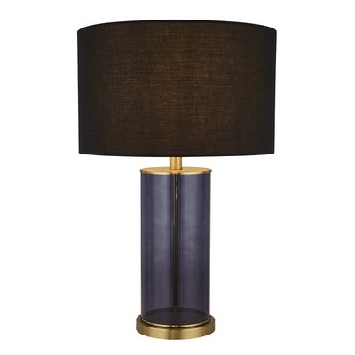 Blue Glass Table Lamp Black Shade SO'HOME