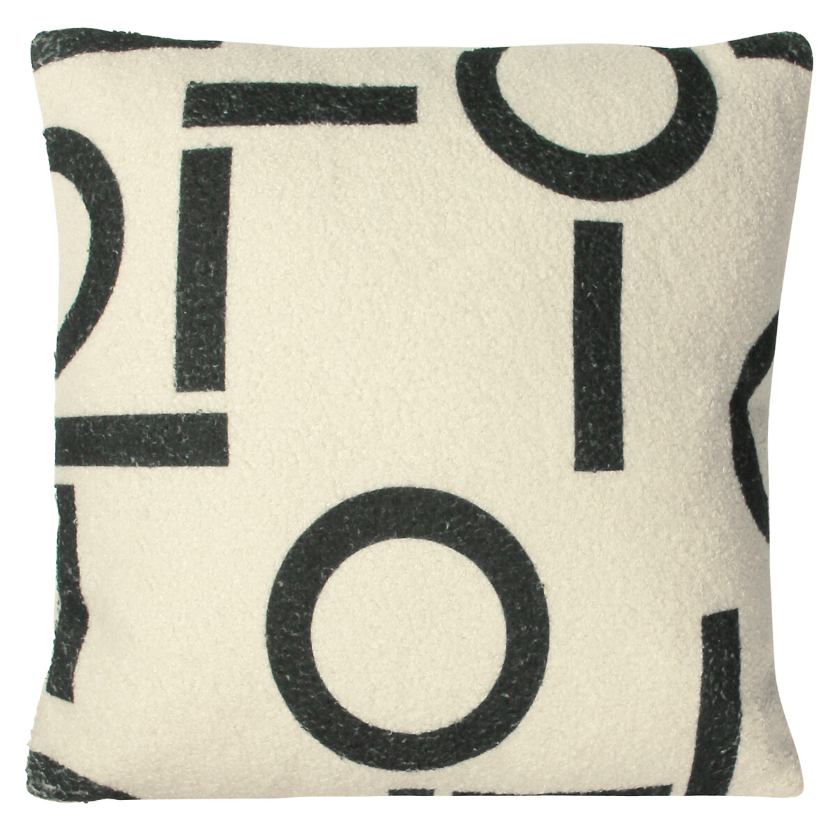 Shearling Circa Geometric Fleece Filled Cushion 43x43cm, FURN.