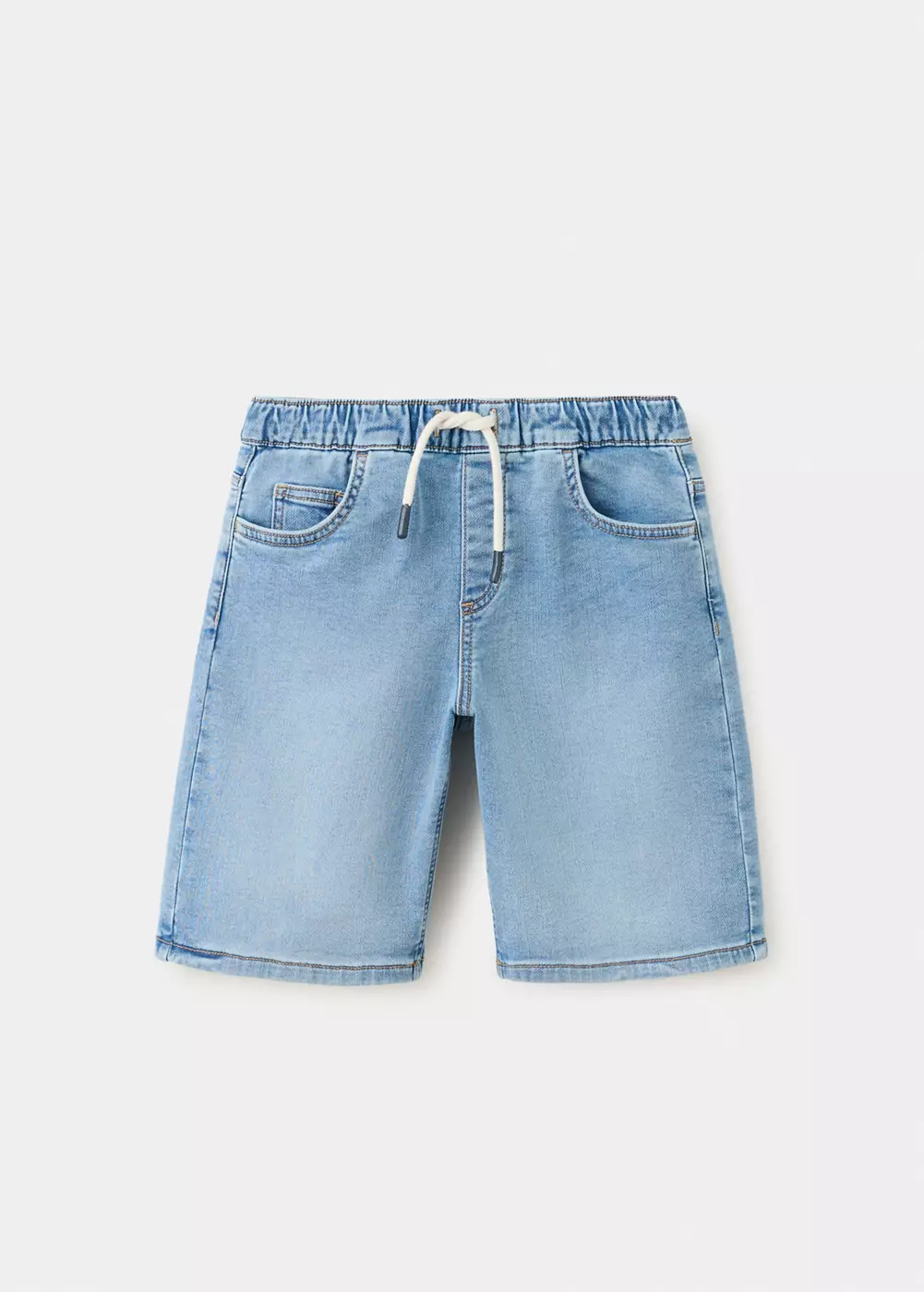 Bermuda en denim à taille élastique, MANGO KIDS
