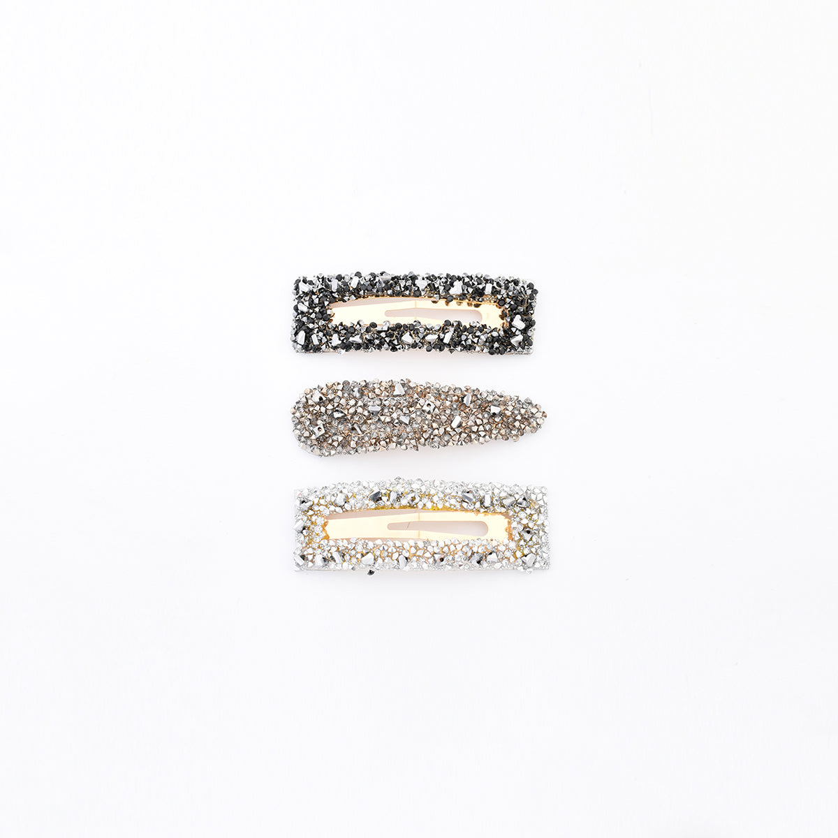 Set de 3 pinces à cheveux glitter argentées, BALABOOSTE