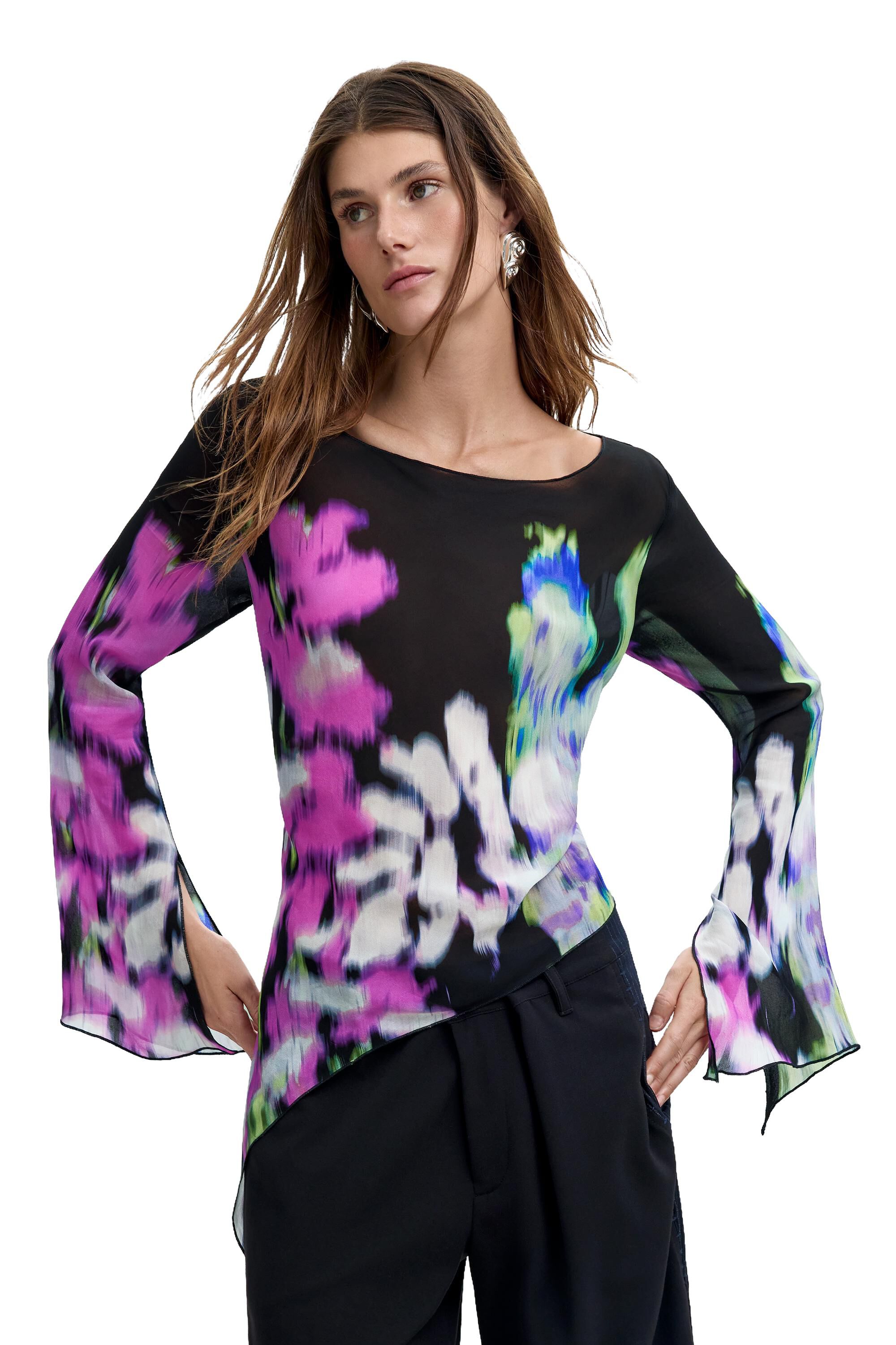Blouse asymétrique imprimée M. C. Lacroix, DESIGUAL