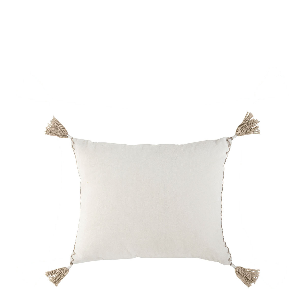 Housse de coussin MATTEO en velours de coton, BLANC D’IVOIRE