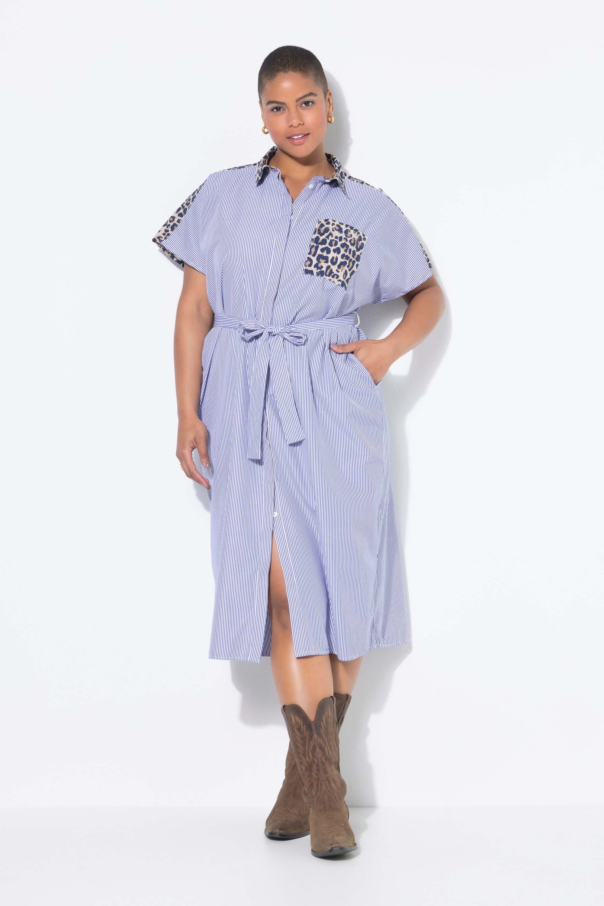 Robe chemisier oversize, écusson léopard, STUDIO UNTOLD