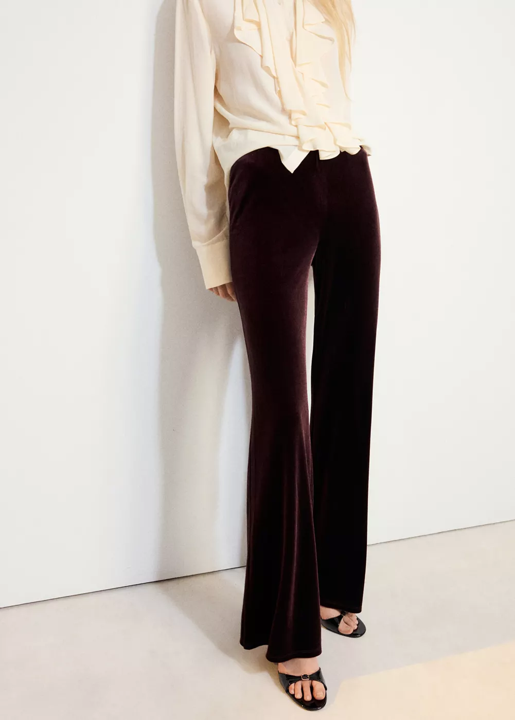 Pantalon flare velours, MANGO