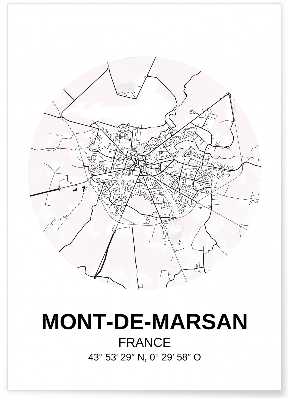 Affiche Carte Mont-de-Marsan, L'AFFICHERIE