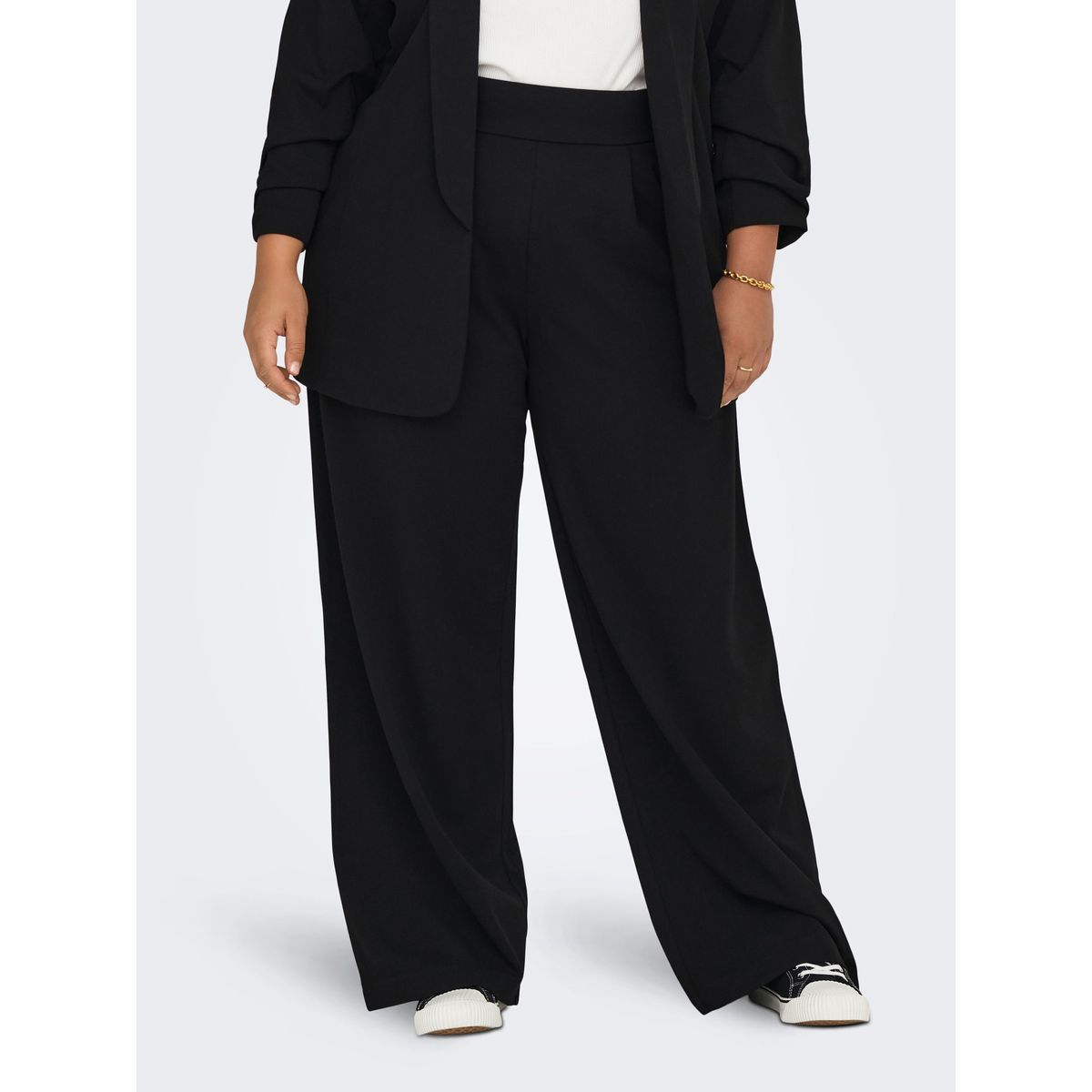 Tailleur avec Pantalon pour Femme Curvy Couleur Unie Ensemble