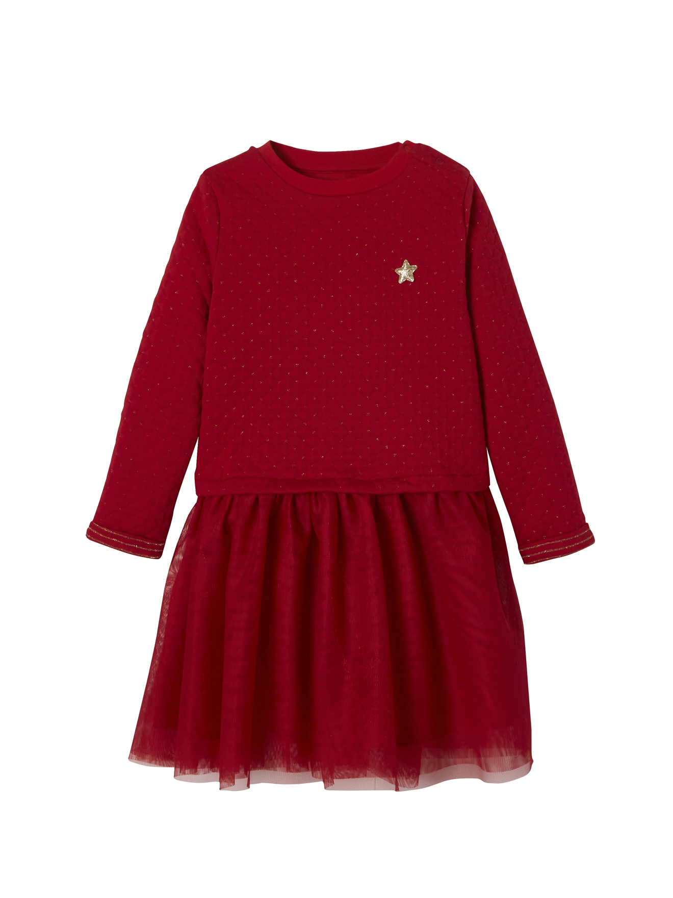 Robe de Noël bi-matière, VERTBAUDET